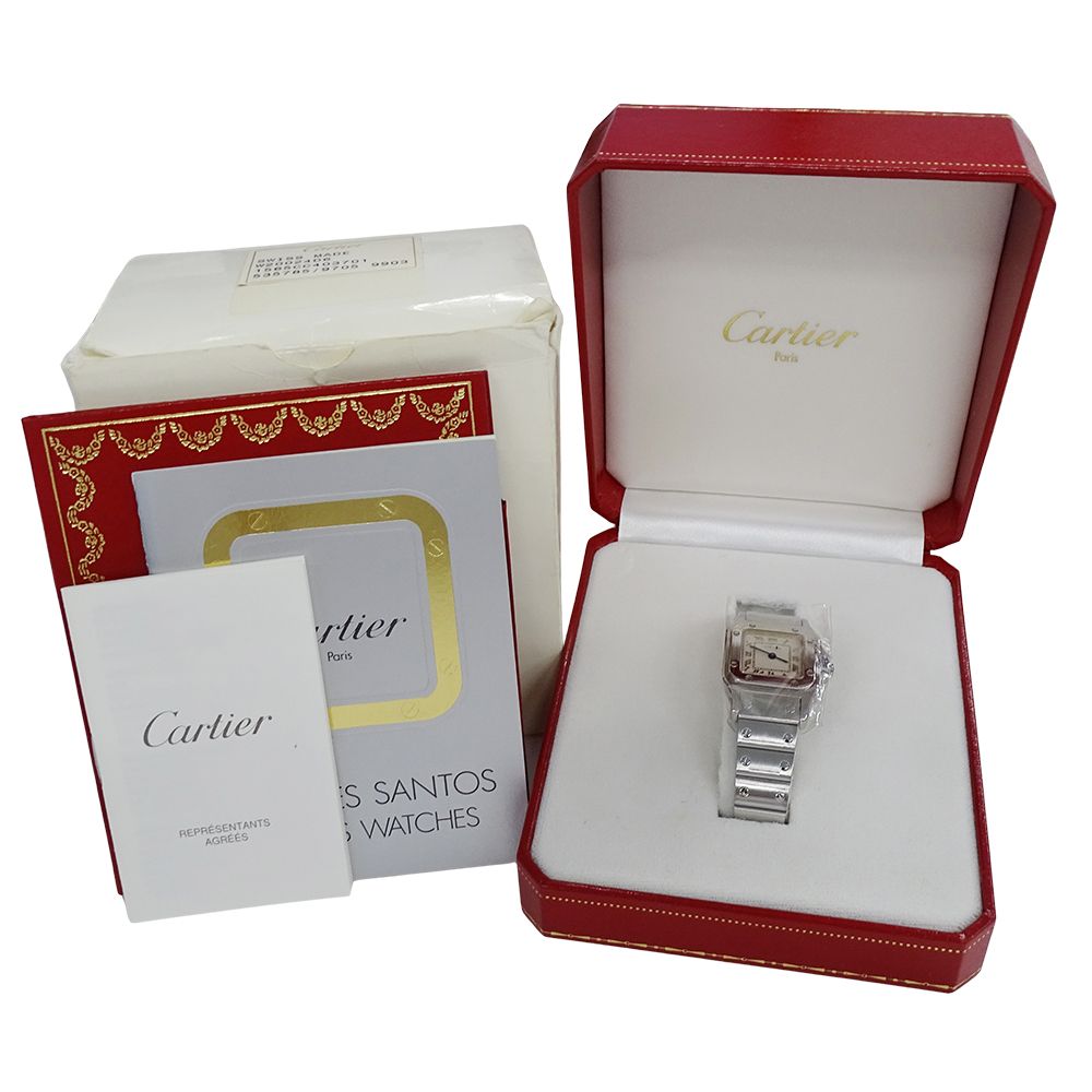 カルティエ サントスガルベ SM W20024D6 アイボリー レディース 腕時計 クォーツ 中古 銀蔵 中古】CARTIER SANTOS GALBEE SMALL MODEL カルティエ サントスガルベ