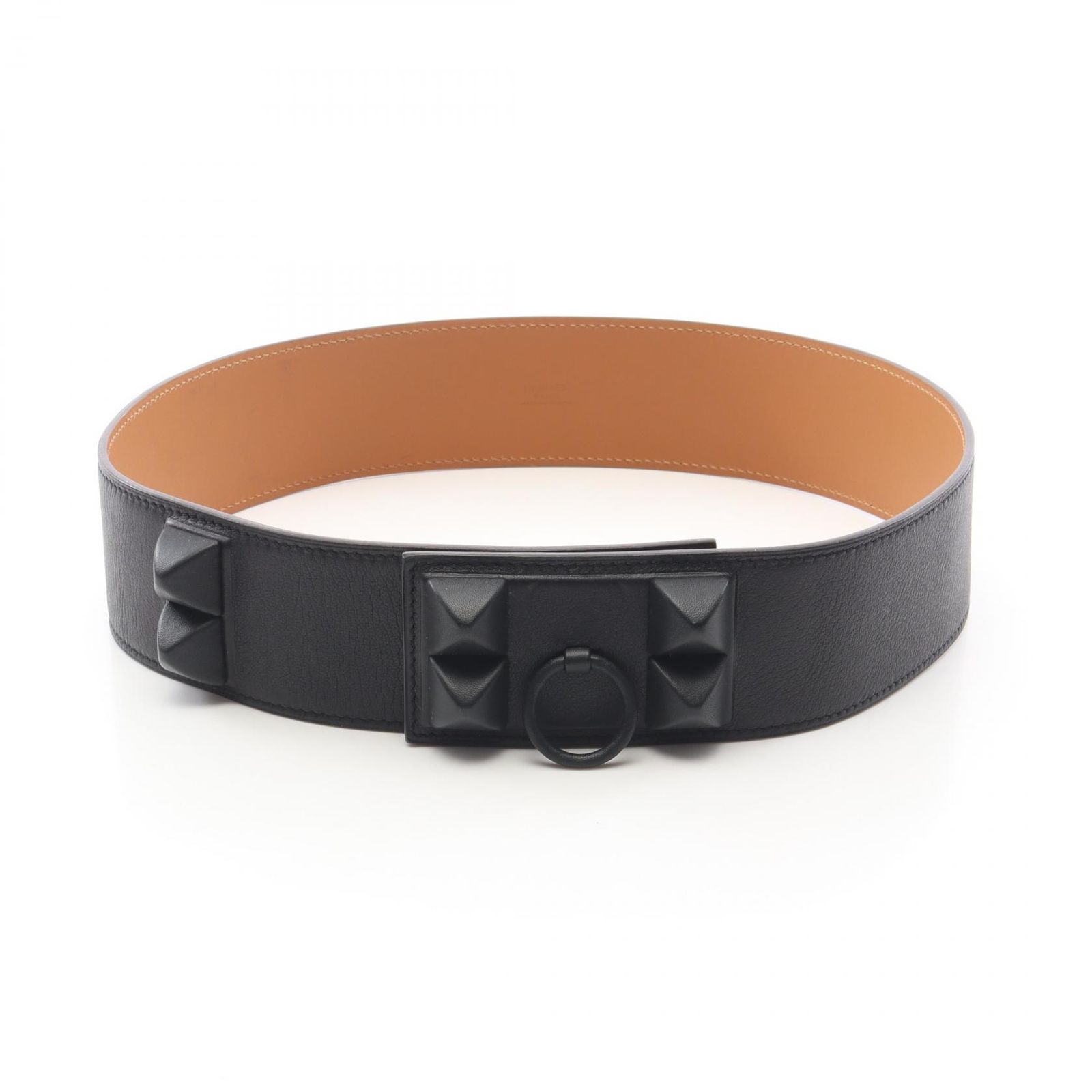 エルメス HERMES ベルト コリエドシアン ブラック レザー コリエドシアン ベルト レディース Used B