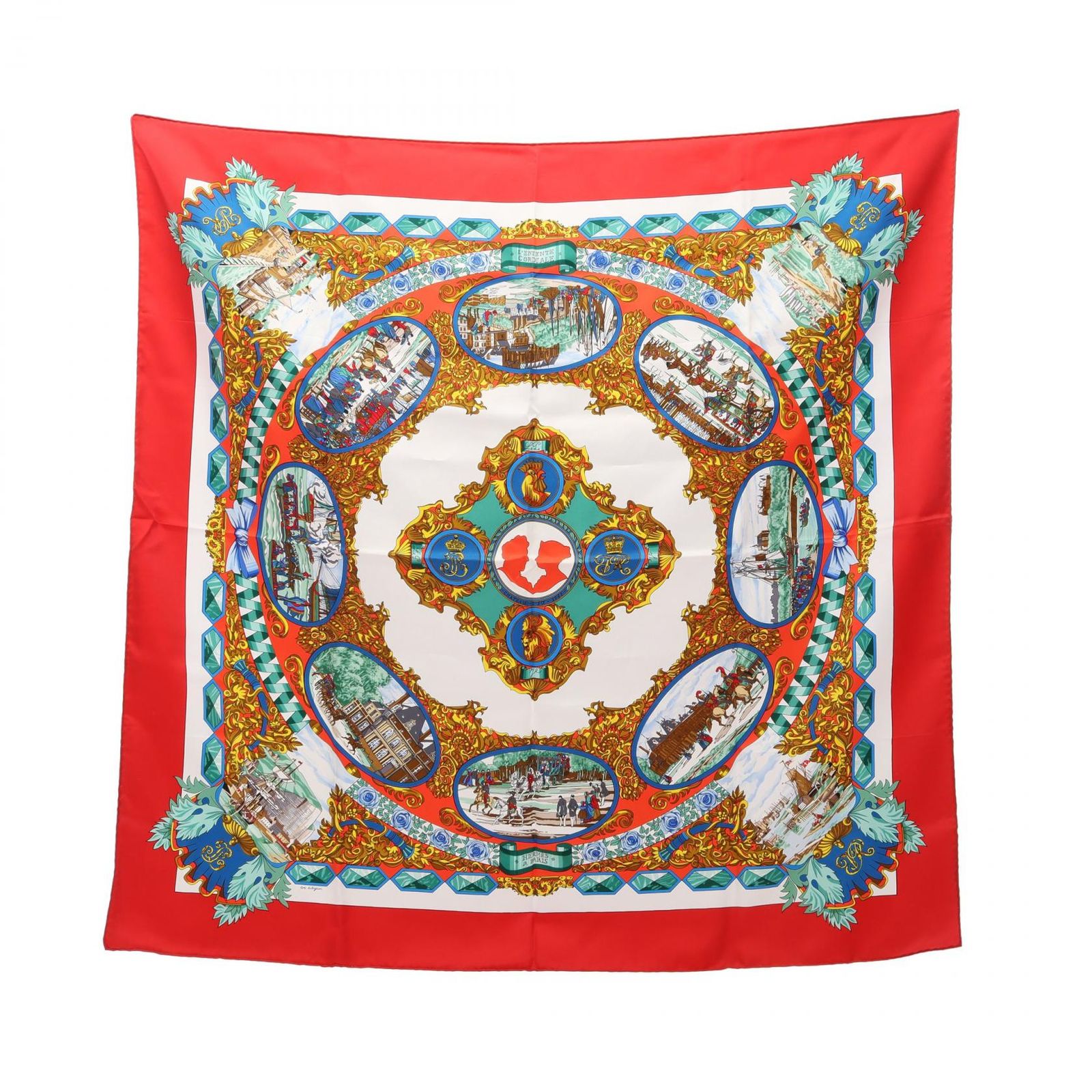 エルメス HERMES スカーフ カレ90 L'ENTENTE CORDIALE シルク カレ90 レディース Used A