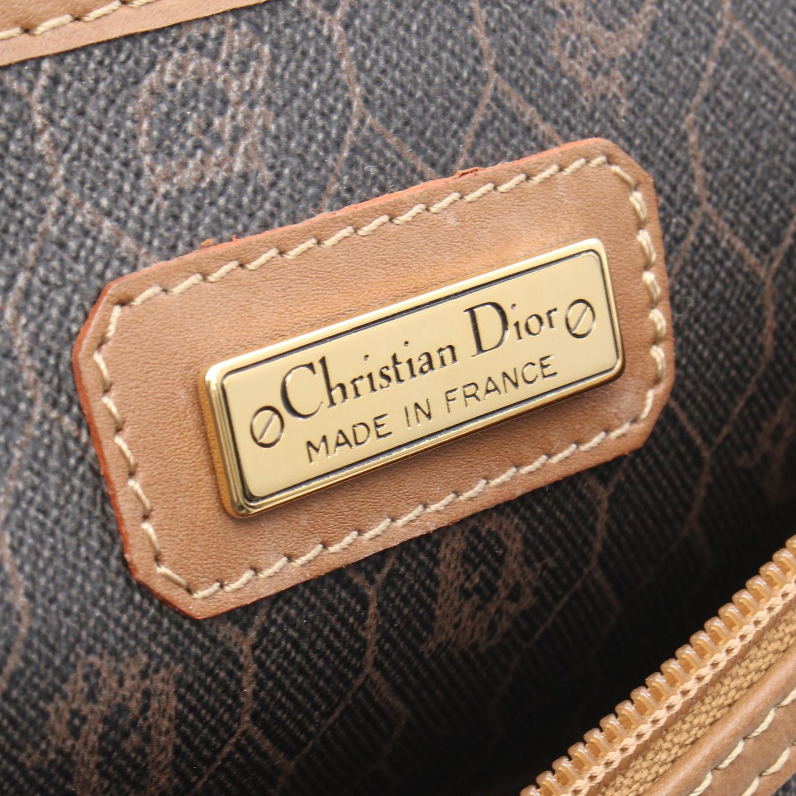 ディオール Dior ボストンバッグ ハニカム トロッター ブラウン PVC