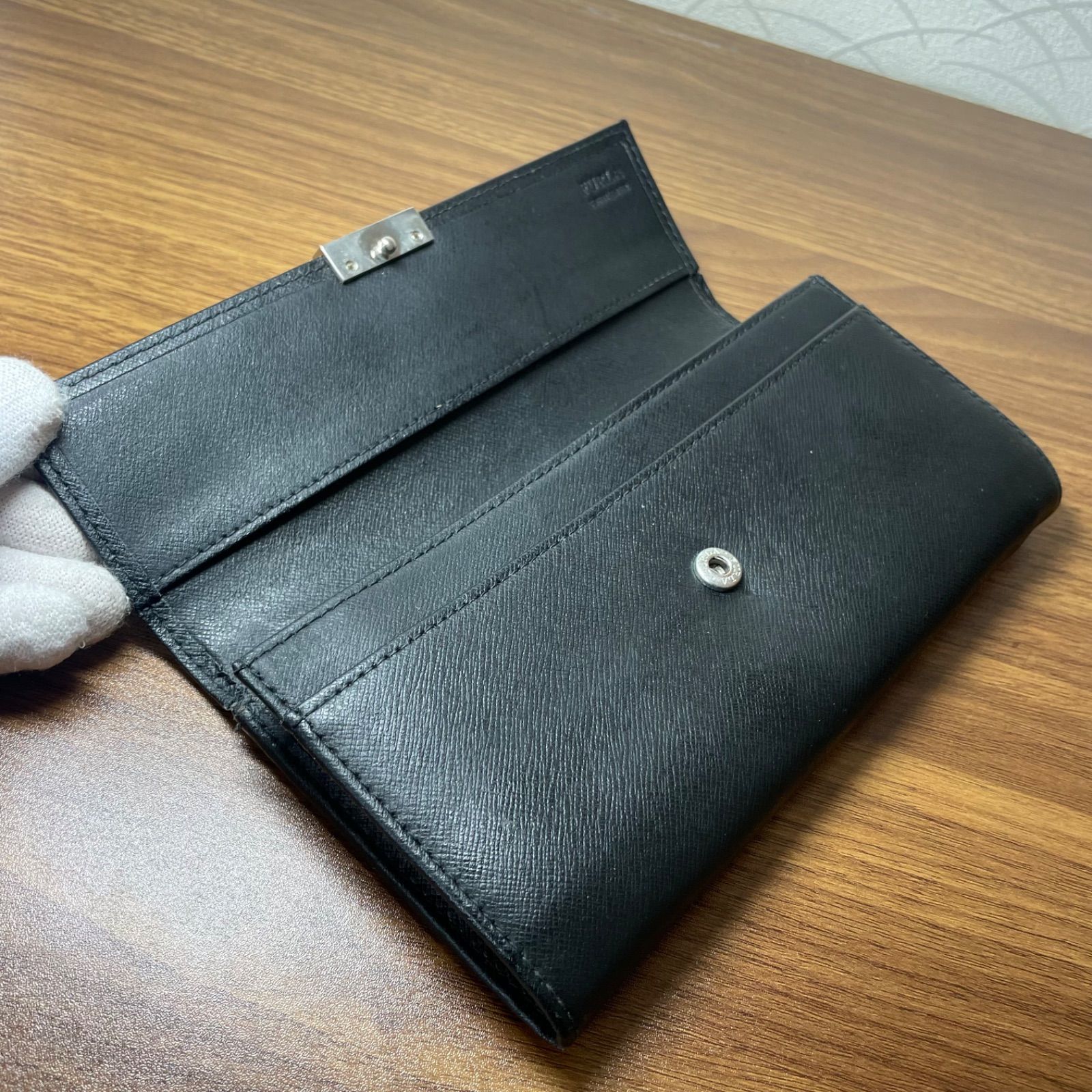 美品】FURLA フルラ 長財布 ブラック レザー 美品 ロングウォレット 黒 