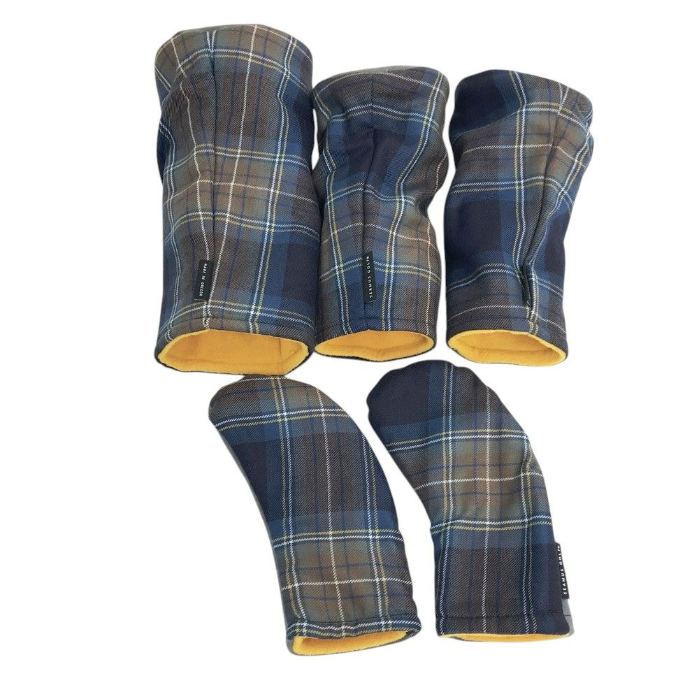 SEAMUS GOLF シェイマスゴルフ ヘッドカバー 5点セット チェック ネイビー系 DR/FW×2/UT×2 [240101687971] ゴルフウェア ストスト