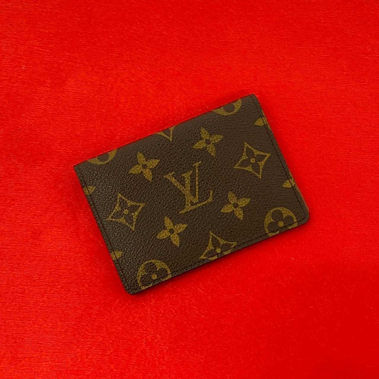 極 美品 LOUIS VUITTON ルイヴィトン ヴィンテージ ポルト2 カルト ヴェルティカル モノグラム レザー パスケース ブラウン 77378