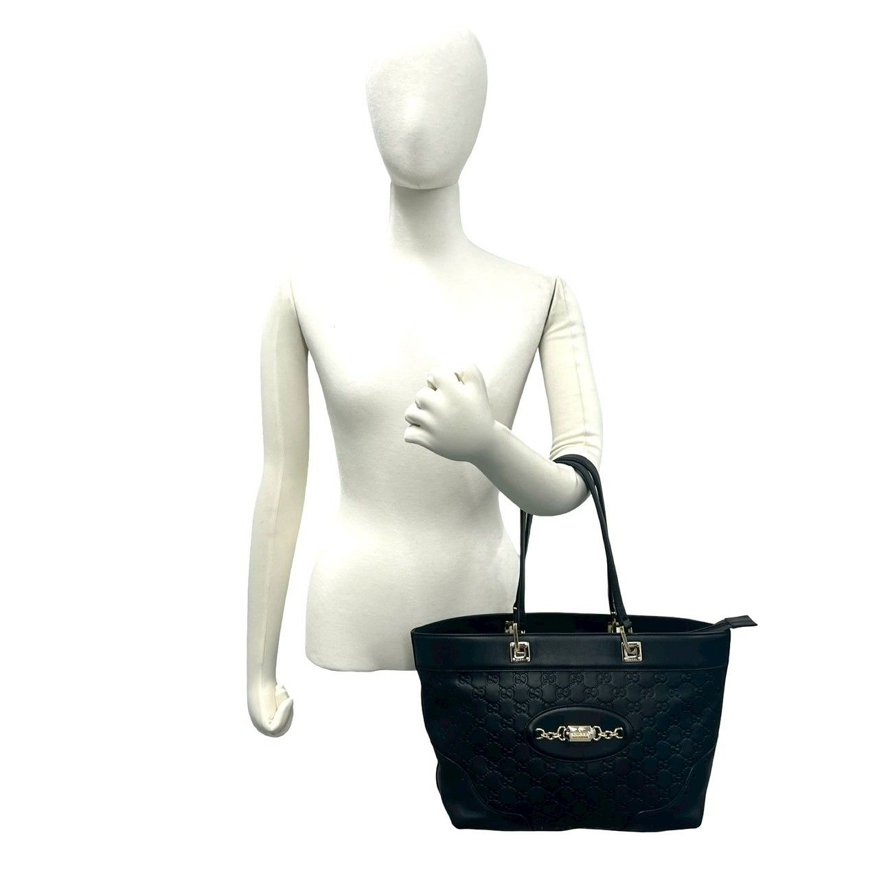 極 美品 GUCCI グッチ シマ GG 柄 ロゴ ゴールド 金具 レザー 本革