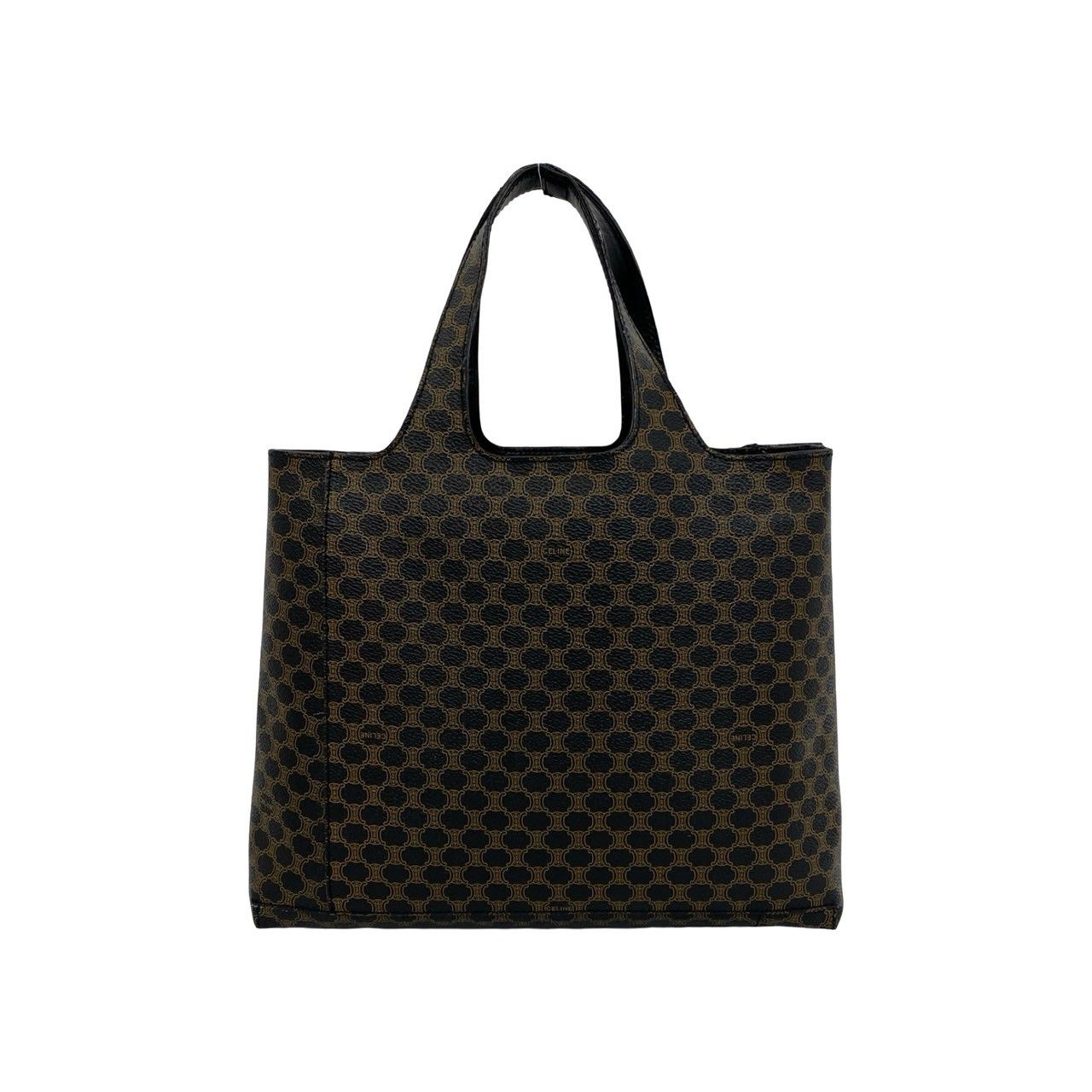 極 美品 CELINE セリーヌ マカダム トリオンフ 柄 ロゴ レザー 2way ハンドバッグ ショルダーバッグ ミニ トートバッグ ベージュ 41043 CELINE（セリーヌ） ミニボストン 2WAY ハンドバッグ ショルダーバッグ