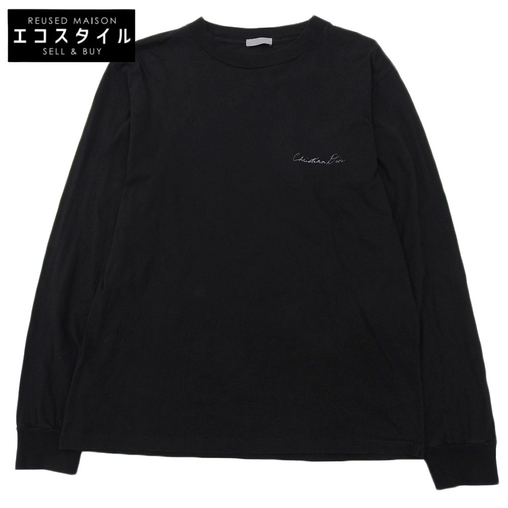 DIOR　ディオール　コットン Lily of the Valley バックプリント ロングスリーブ カットソー トップス ブラック S 49DJ645A0817　S