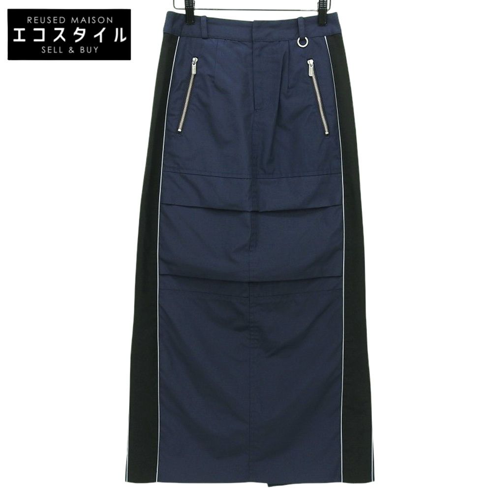 MAISON SPECIAL　メゾンスペシャル　美品 Side Line Oxford Maxi Skirt スカート レディース ネイビー 36 21242515304 24AW　36
