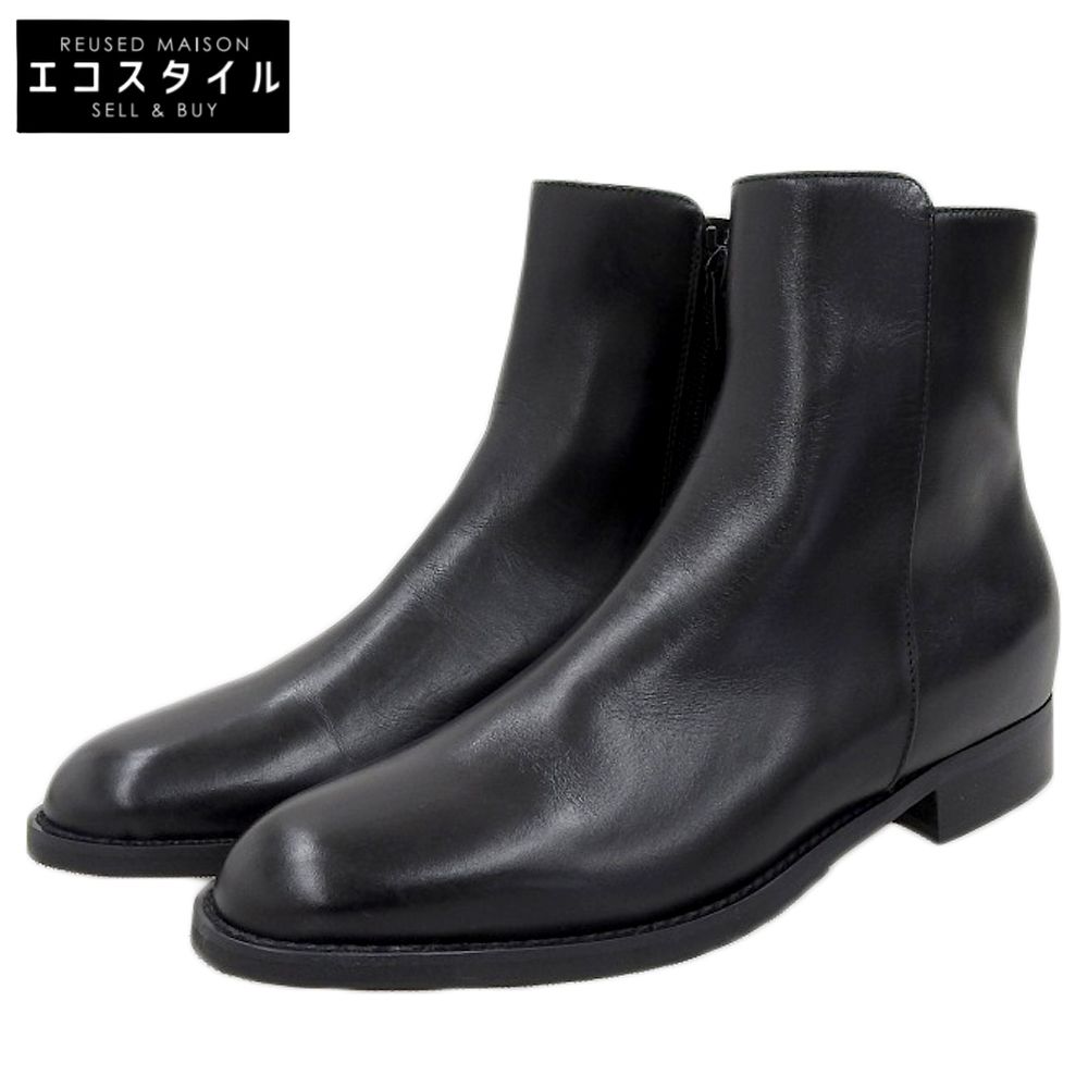 Luca Grossi　ルカグロッシ　新品同様 レザー ローヒールアンクルブーツ レディース ブラック 35 1/2　35.5