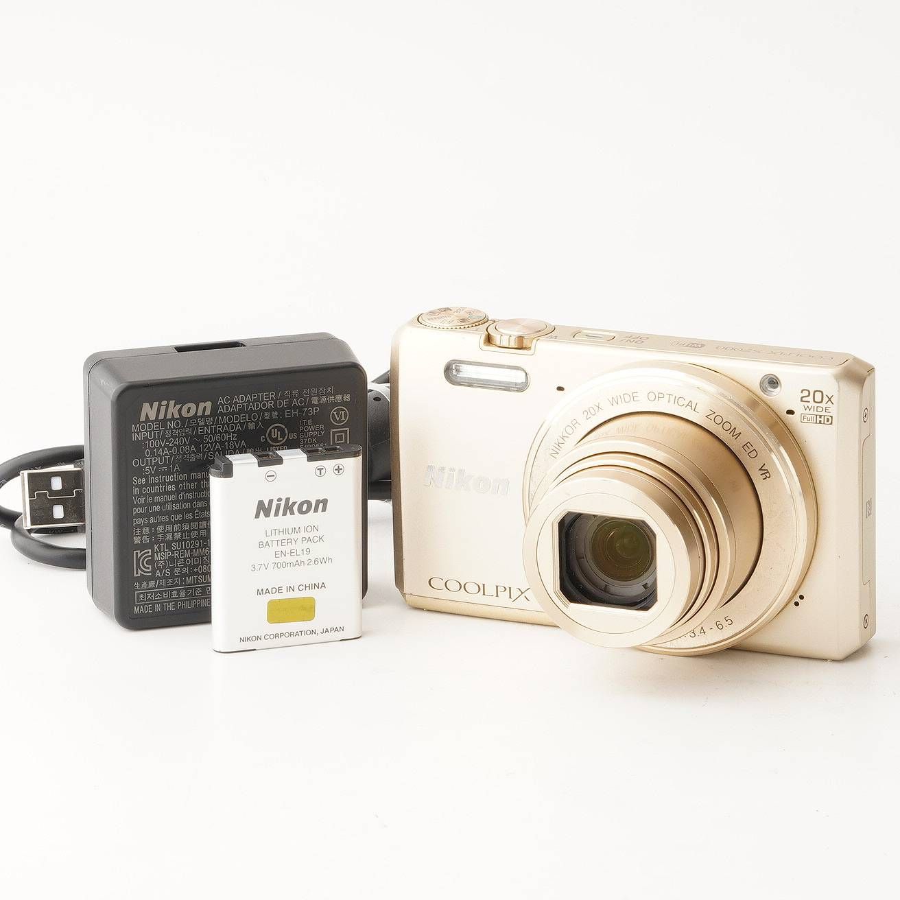 Nikon ニコン COOLPIX S7000 ゴールド ×20 動作確認済み カメラ、光学