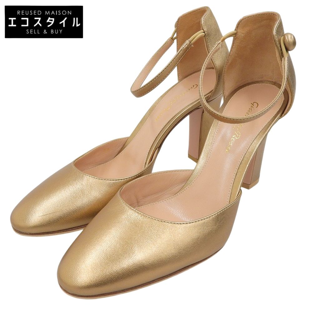 Gianvito Rossi　ジャンヴィトロッシ　美品 セパレート ヒールパンプス レディース ゴールド 38　38