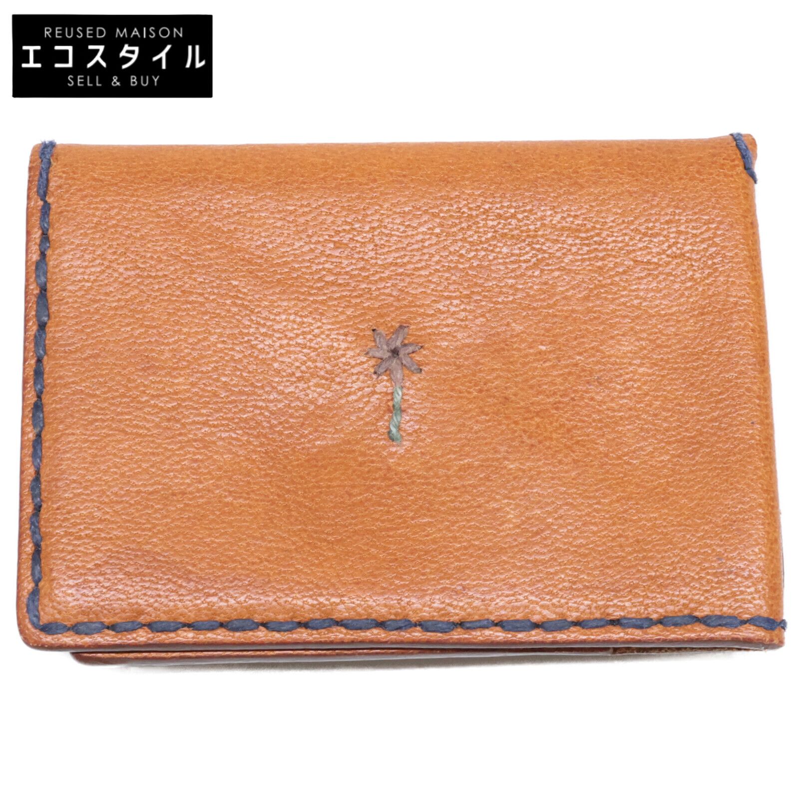 HENRY CUIR　アンリークイール　フラワー刺繍 レザー