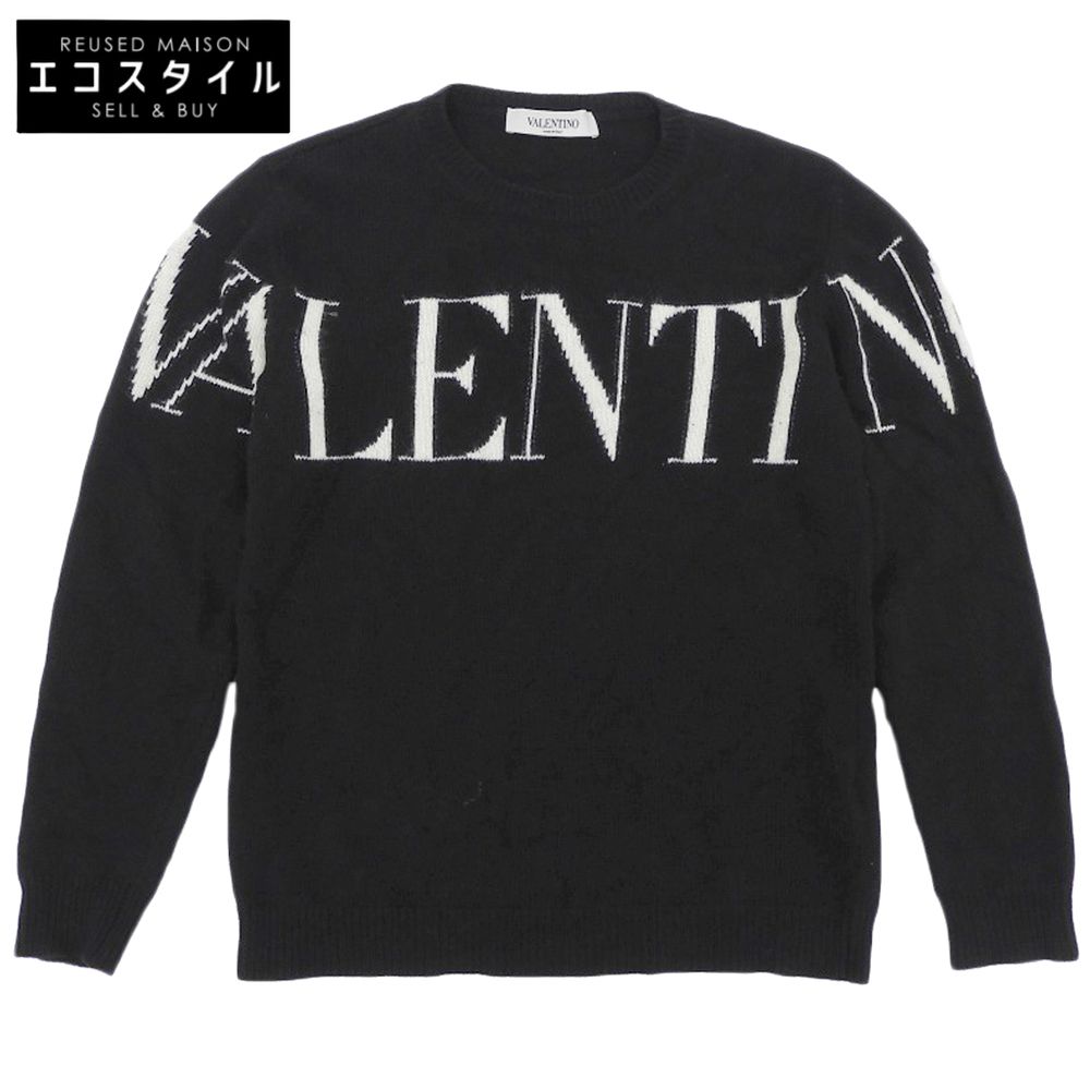 VALENTINO　ヴァレンティノ　カシミヤ ロゴニット トップス レディース ブラック XS WB3KCC286MK　XS