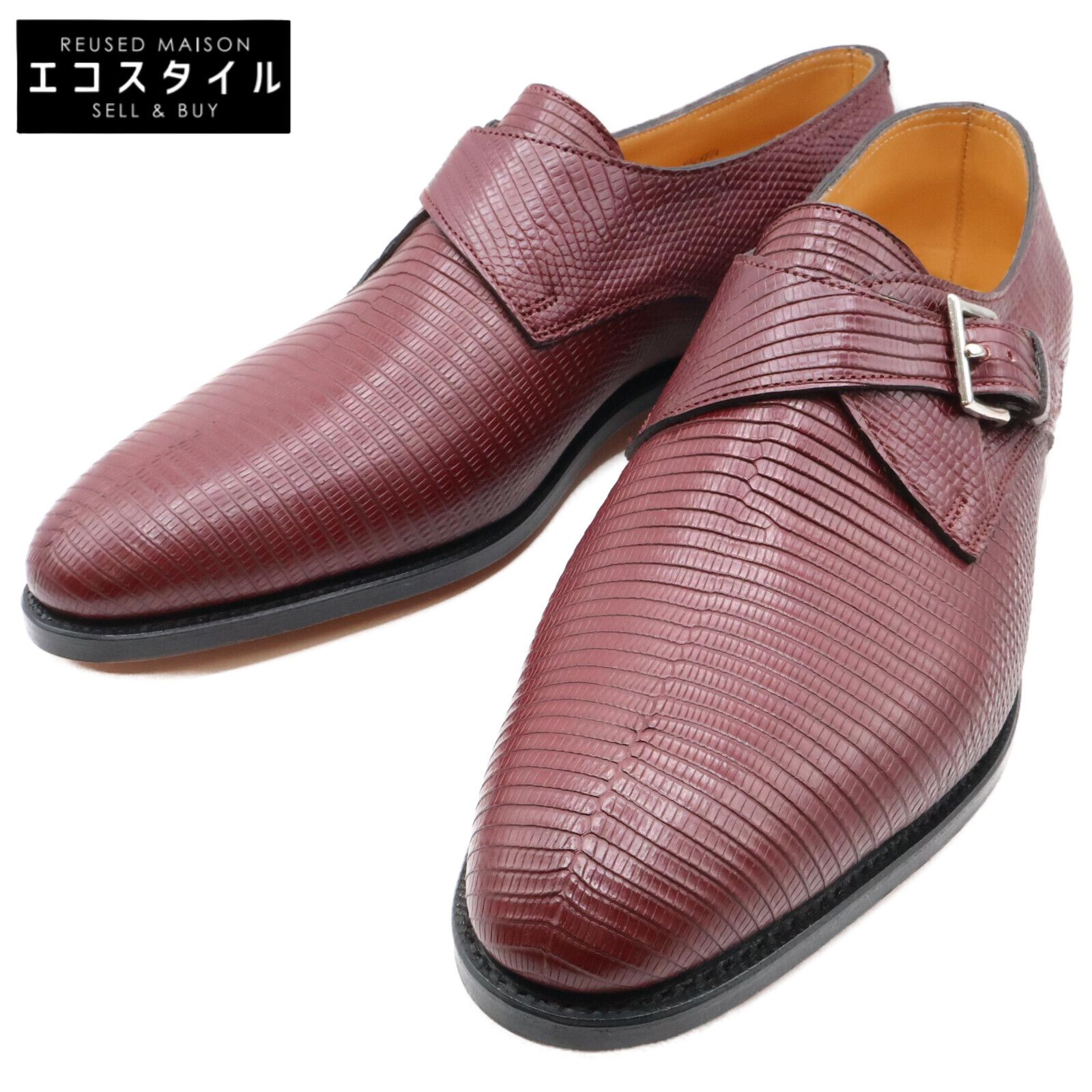 JOHN LOBB　ジョンロブ　新品未使用 ASHILL V 1000ラスト リザード シングルモンクストラップ　7 1/2E