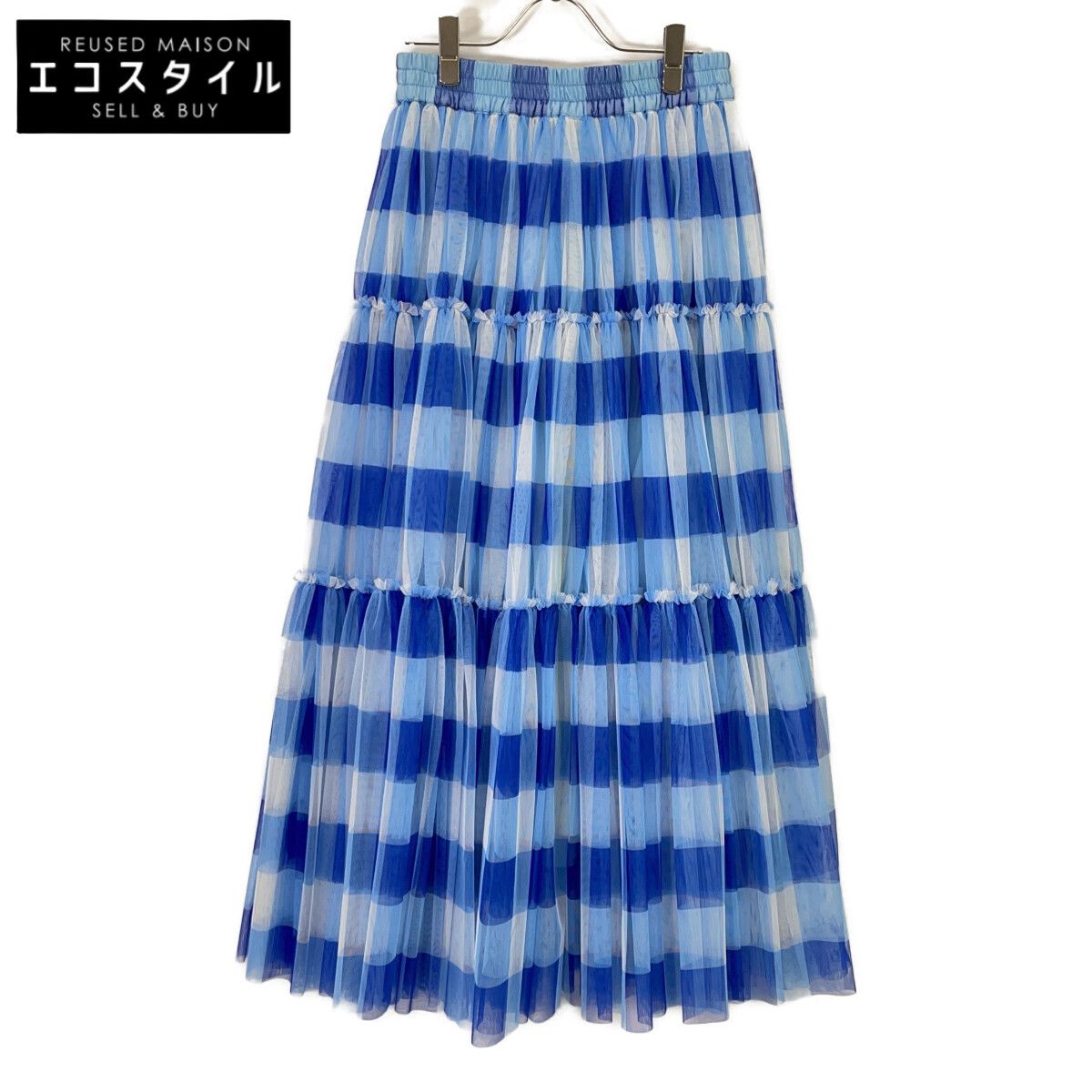 DOUBLE STANDARD CLOTHING ダブルスタンダードクロージング 0202550231B ブルー チュールティアードスカート 38