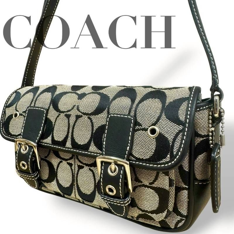 COACH コーチ☆ショルダーバッグ シグネチャー 斜め掛け チャーム 