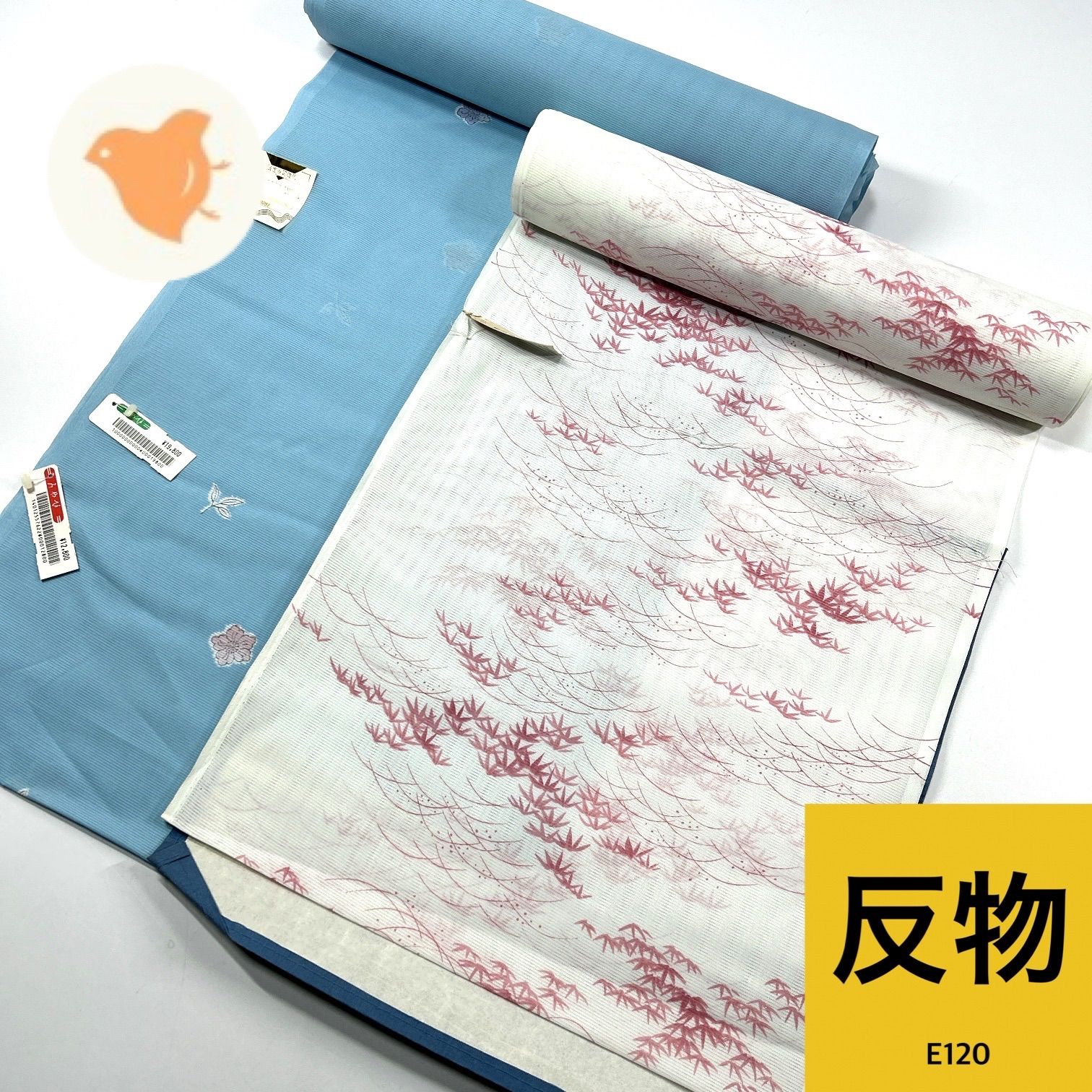 夏 絽 反物 2本 ポリエステル 着物まとめ売り 【E120】同梱購入歓迎