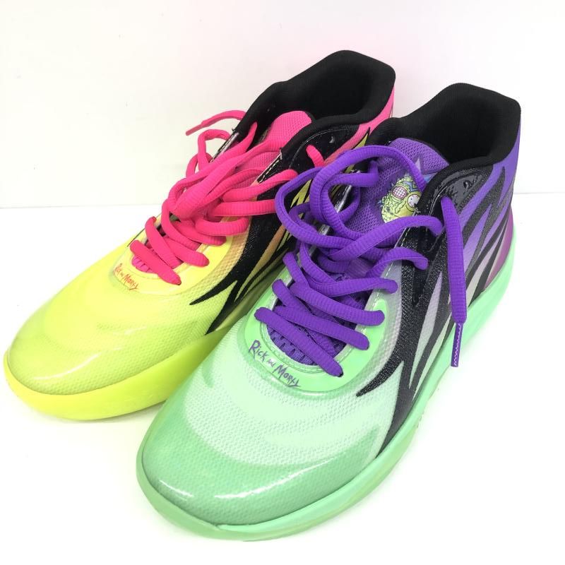 【中古】PUMA Rick and Morty × Puma LaMelo Ball MB02 Safety Yellow Electro Green 27.5cm 377411-02[66]