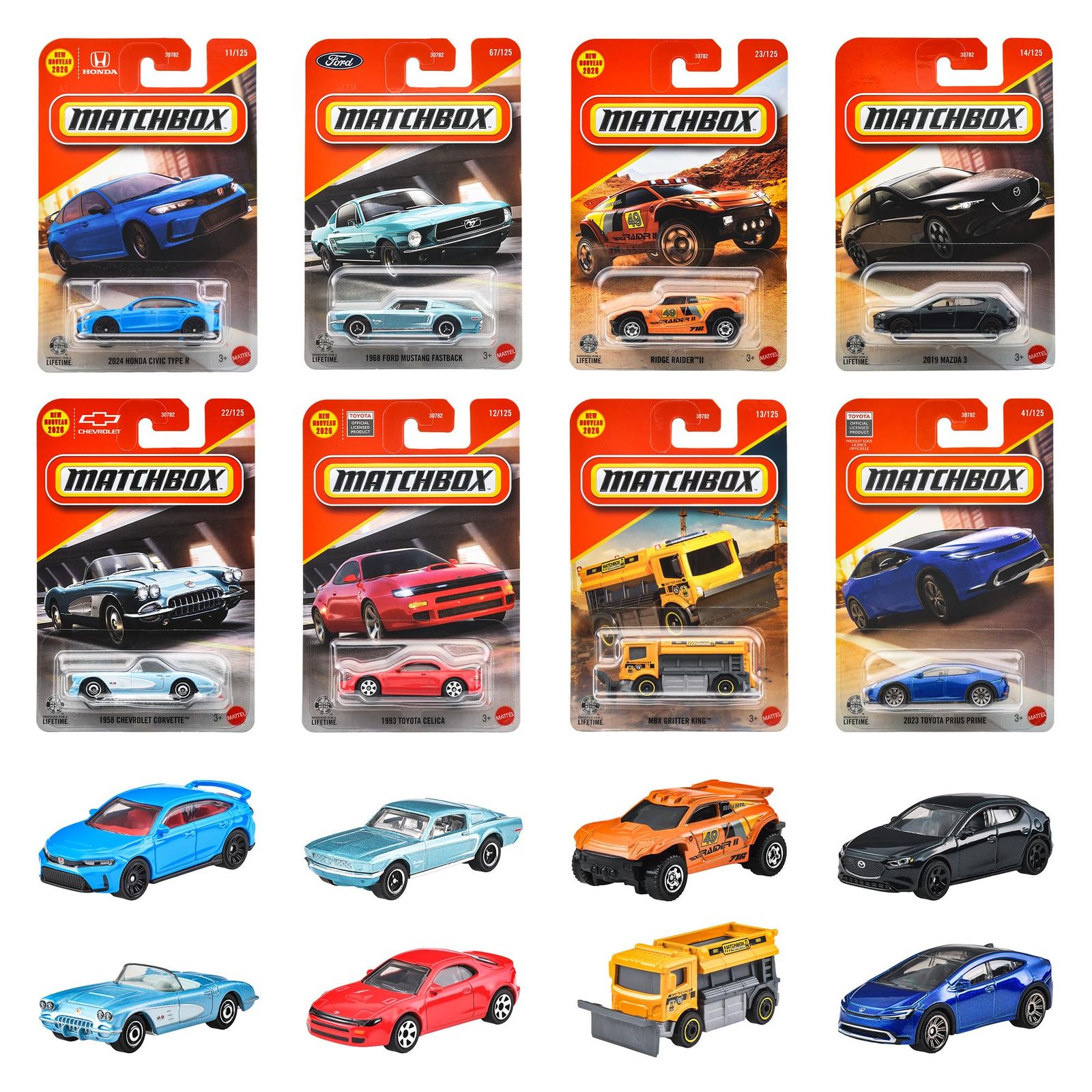 マッチボックス(Matchbox) ベーシックカー アソート 乗り物おもちゃ ミニカー 24台入り BOX販売 3歳から マルチ 30782-987B