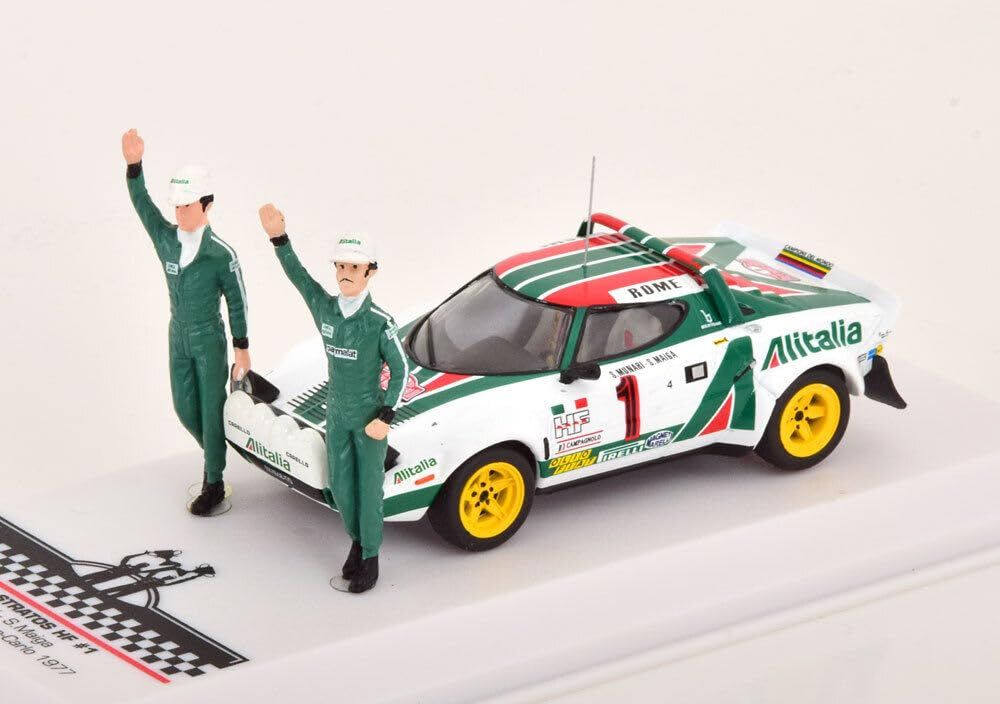 イクソ 1/43 ランチア ストラトス HF アリタリア #1 モンテカルロラリー 1977 優勝 フィギア付き IXO Lancia Stratos Munari/Maiga ミニカー [並行輸入品]