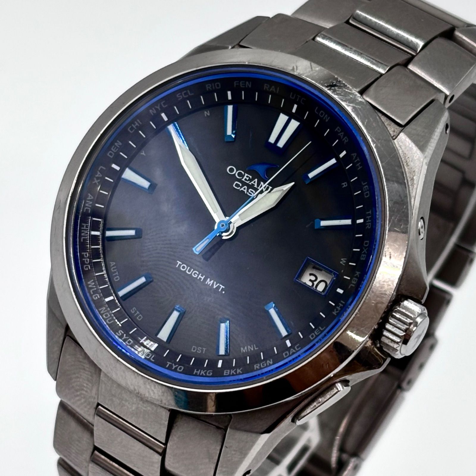 【稼動/美品/純正ベルト】CASIO カシオ OCEANUS オシアナス クラシックライン スマートアクセス 電波ソーラー チタン 腕時計 メンズ