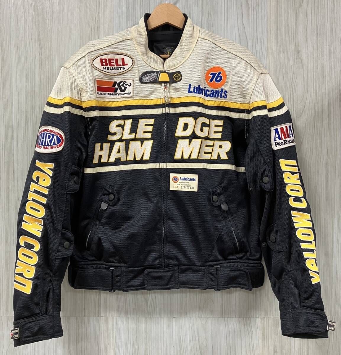 YELLOW CORN/イエローコーン/バイクジャケット/SLEDGE HAMMER/PRO STOCK MOTOR CYCLE/ブラック/サイズ LL
