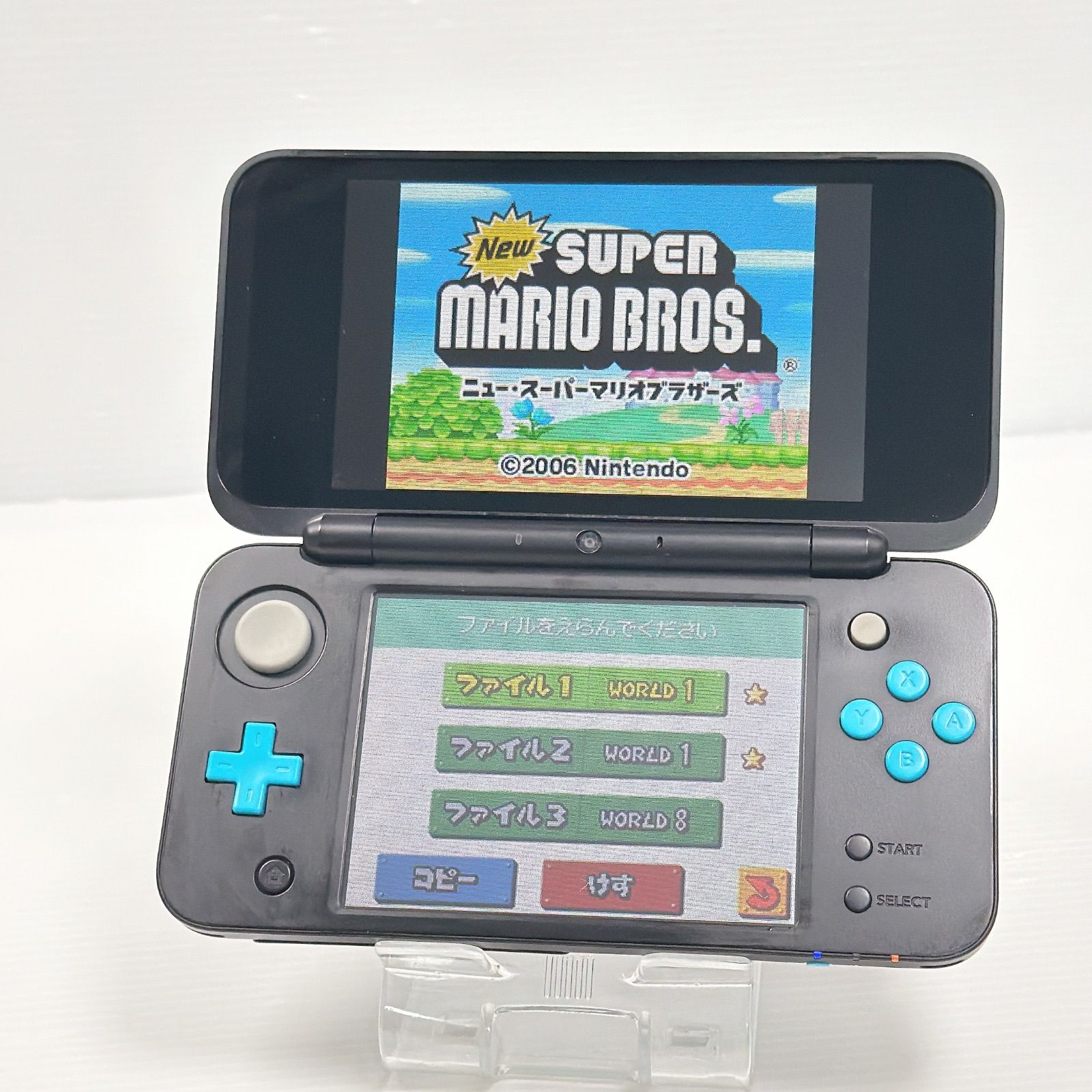 美品 New ニンテンドー 2DSLL ブラックターコイズ 遊べるセット 動作 