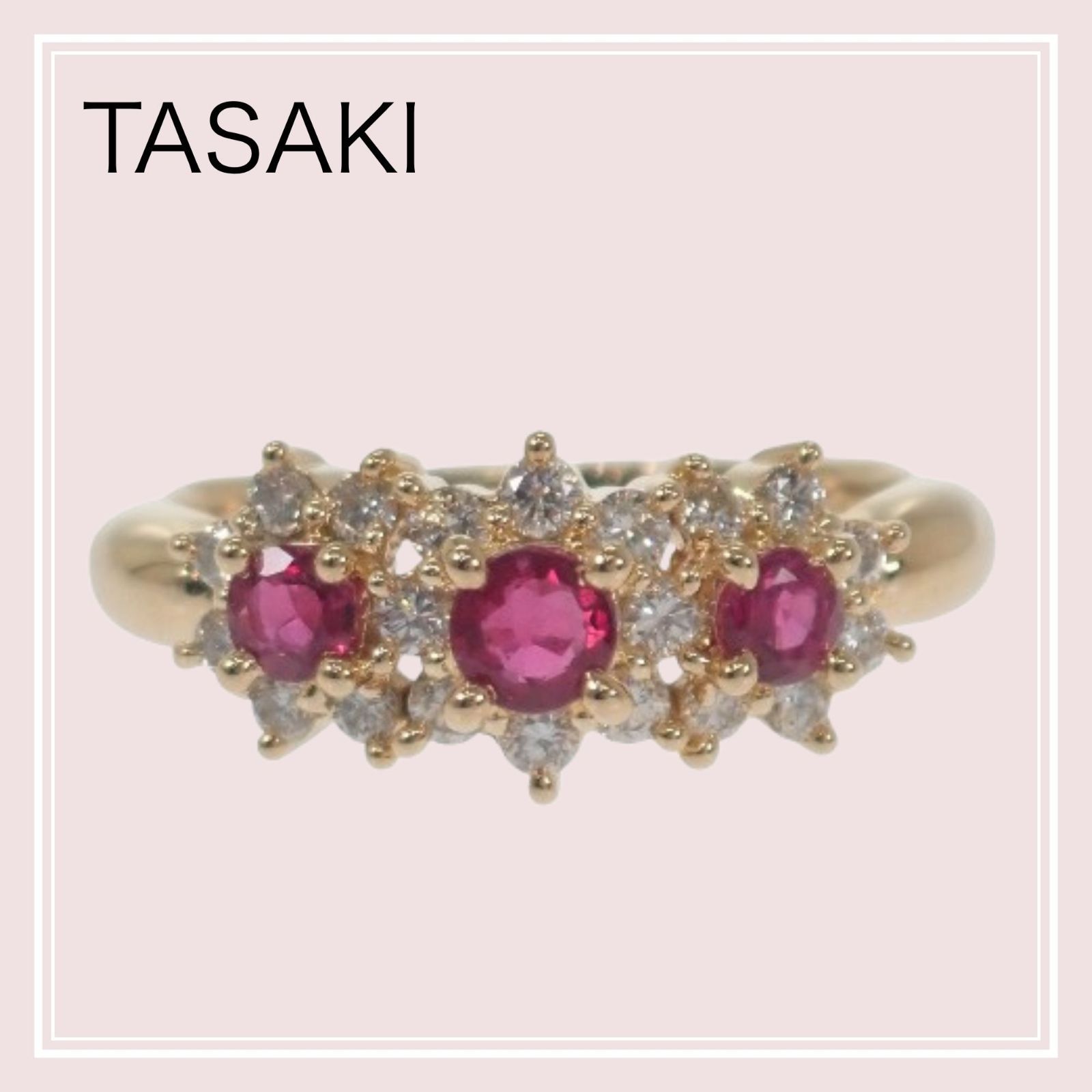 TASAKI】タサキ TASAKI フラワーモチーフ 小花 リング 11号 18金 K18 