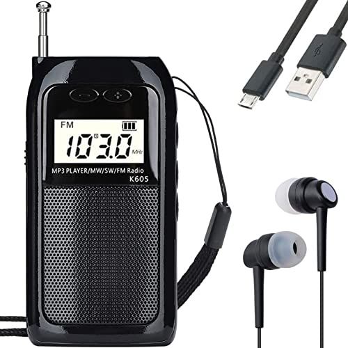 ポケットラジオ 小型 充電式 MP3プレーヤー AM/FM/ワイドFM対応/短波 高感度 90局自動メモリー/デジタル時計/目覚まし時計/スピーカー/TFカード対応 防災 旅行に最適 日本語説明書付属 HRD-605 5,088円