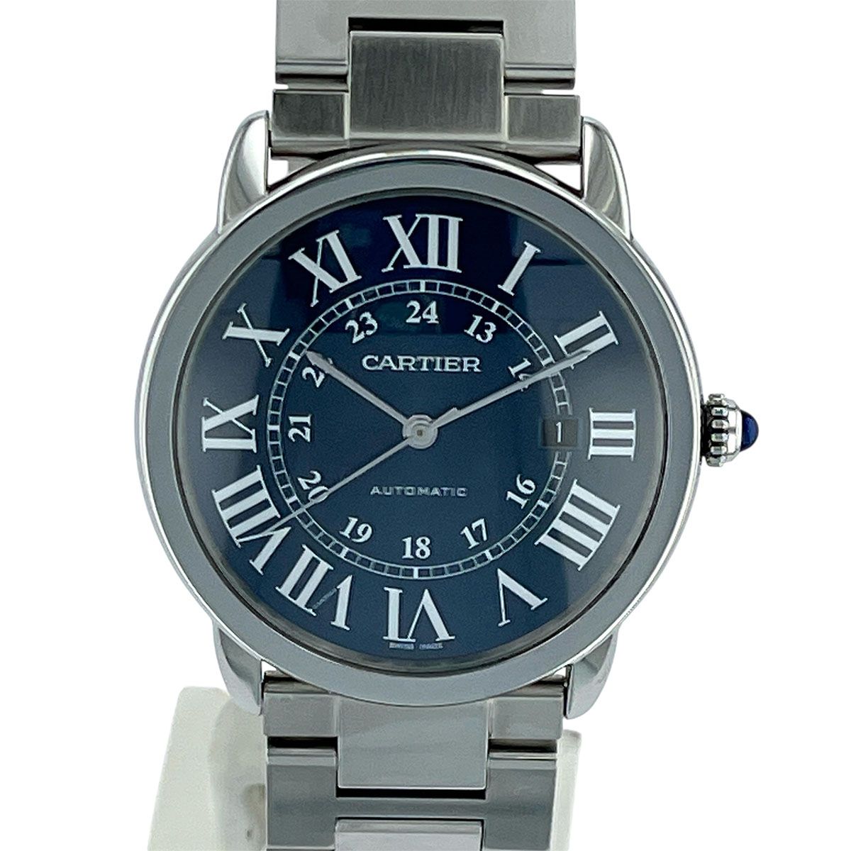 CARTIER カルティエ ロンド ソロ オート 42ｍｍ ブルー ＸＬ 腕時計 WSRN0023 ステンレス シルバー 自動巻き メンズ【中古】