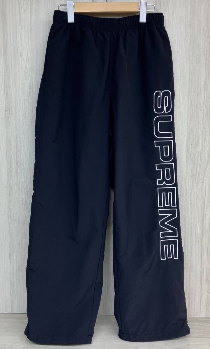 Supreme シュプリーム Spellout Embroidered Track Pants スペルアウト エンブロダード トラックパンツ ブラック ナイロン [S] FW23