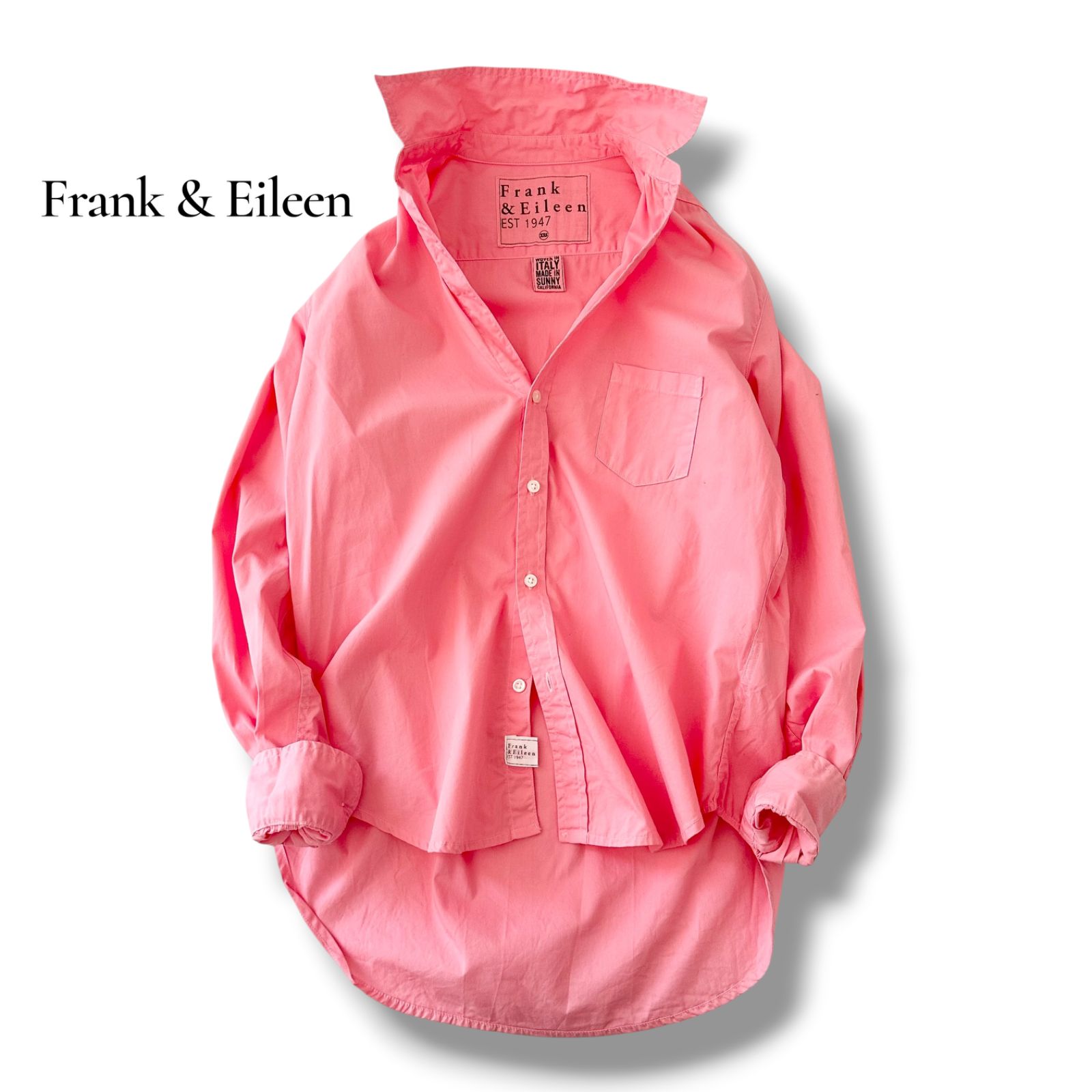希少S✨フランクアンドアイリーン Eileen スキッパーシャツ 洗える ピンク フランクアンドアイリーン Frank & Eileen Eileen スキッパーシャツ