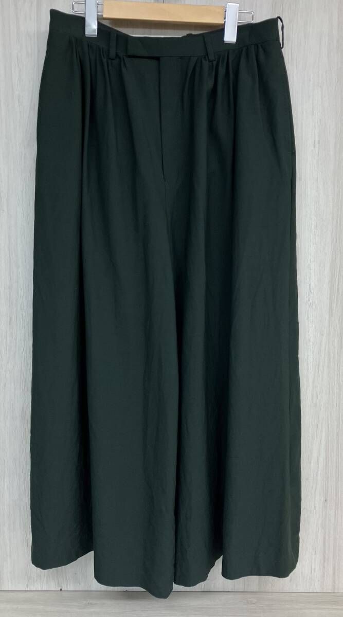 LAD MUSICIAN ラッドミュージシャン WOOL GABARDINE GATHER WIDE PANTS ギャザーワイドパンツ [2219-558] グリーン系 毛100% 日本製 [44]