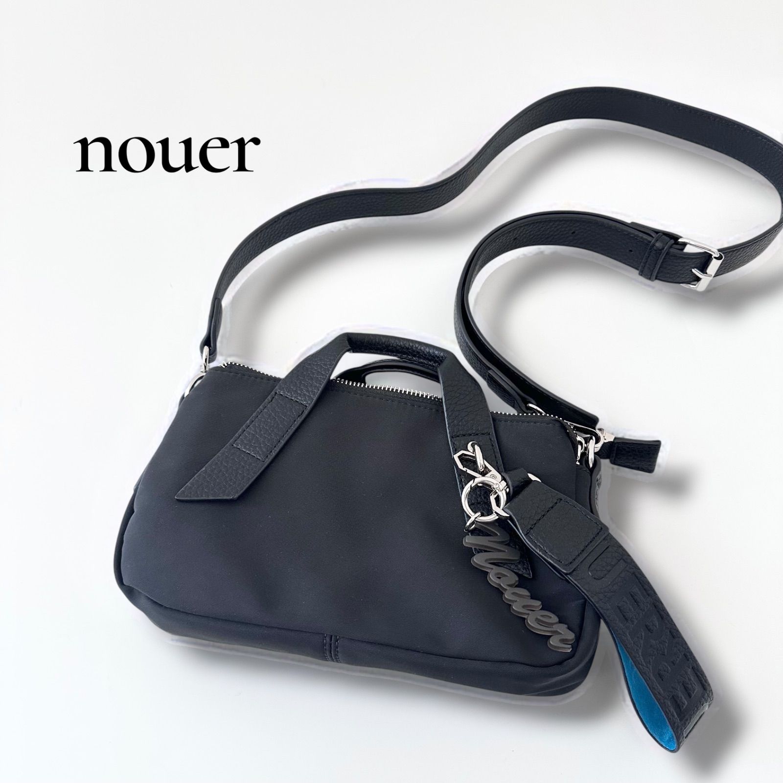 ヌエール nouer チャーム付き 2Way ミニバッグ ショルダーバッグ 