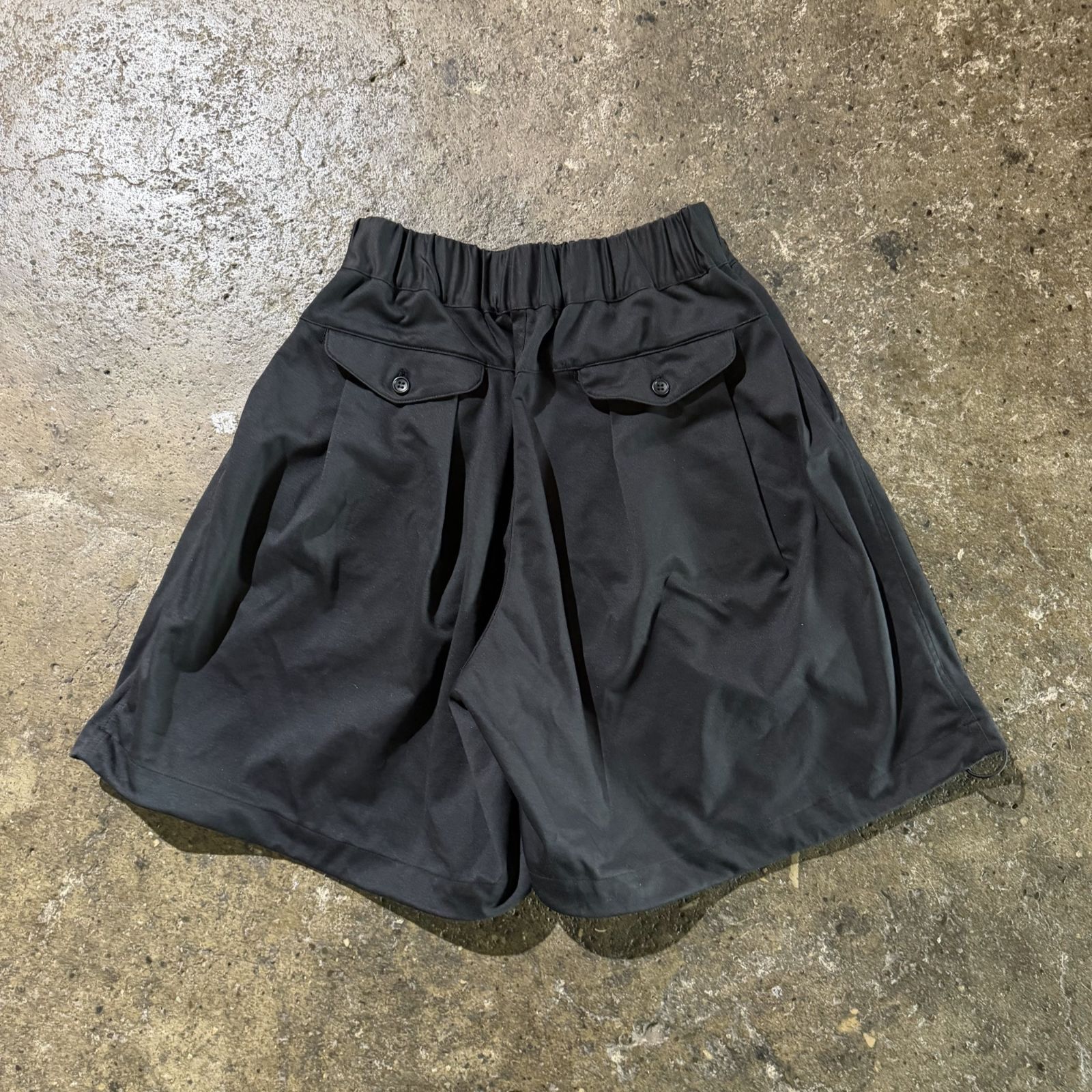 UNTRACE 25ss KNEE SHORTS 裾スピンドル ドローコード ダークネイビー
