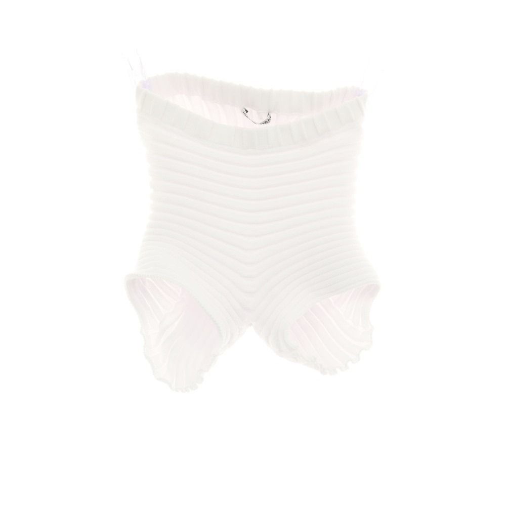【中古】イッセイミヤケ ISSEY MIYAKE 2025年秋冬 ポリエステル系 ニット ショートパンツ ホワイト【サイズ表記なし（L位）】【レディース】