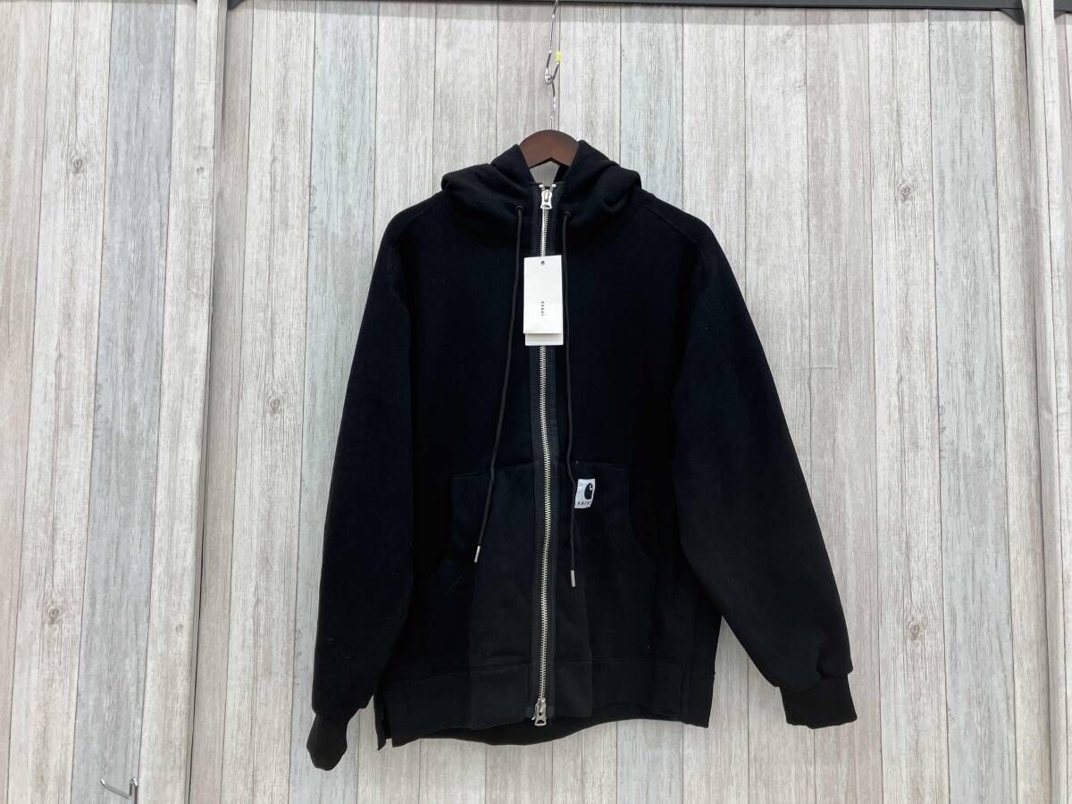 ブラック carhartt/パーカー/sacaiコラボ/LL/メンズ/ブラック/17PO04184.1017