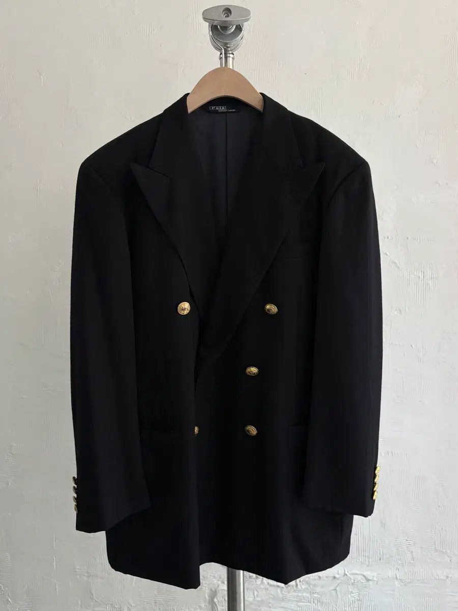 Polo ポロ ブラック ダブル ブレスト ゴールド ブレーザー ジャケット