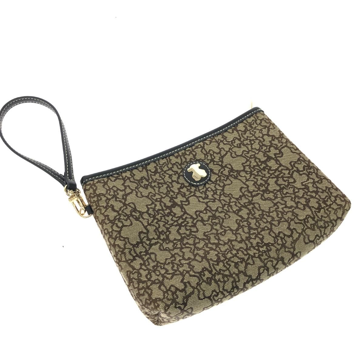 TOUS トウス トートバッグ キャンバス×レザー ベージュ レディース 