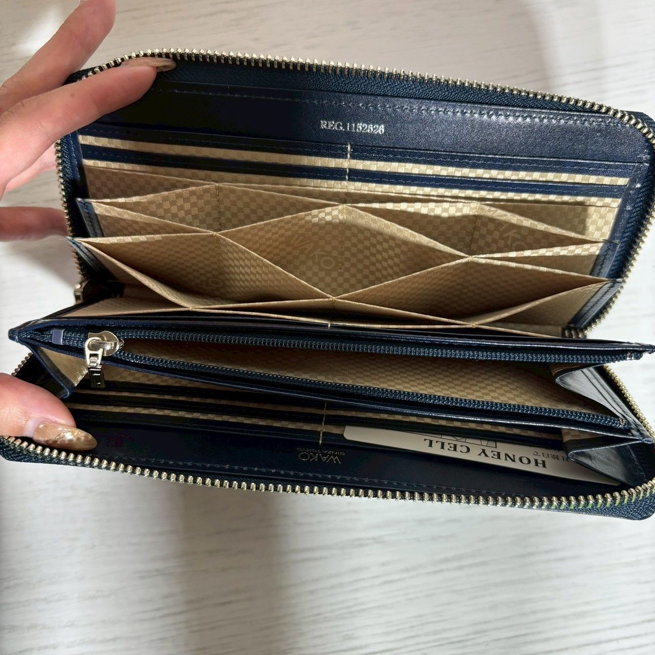 WAKO 銀座和光 長財布 ウォレット レザー 箱付き 超美品 ネイビー 