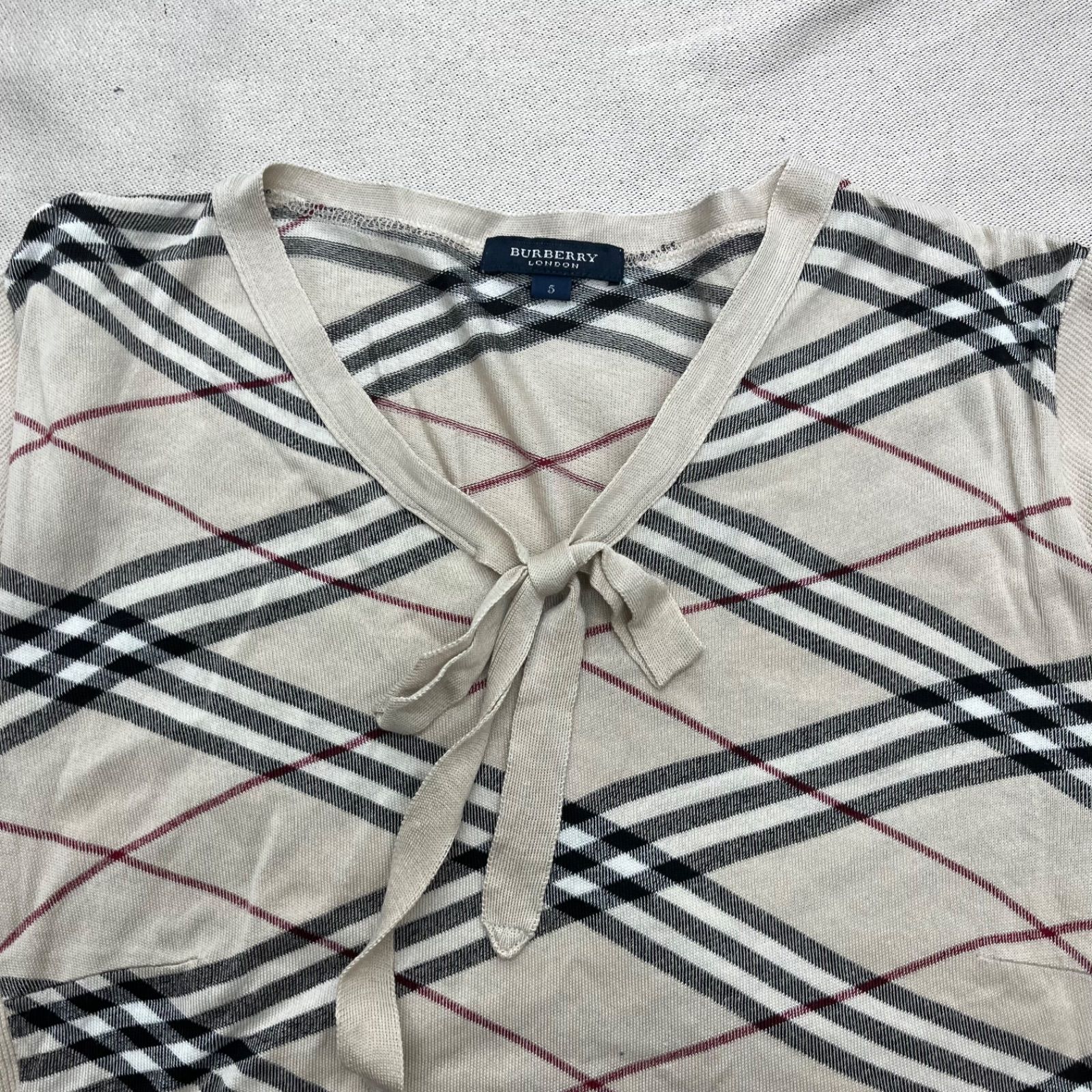 希少✨バーバリーロンドン ノバチェック ニットカットソー ホースロゴ Y2K BURBERRY LONDON バーバリーロンドン ニットウェア ニットカットソー