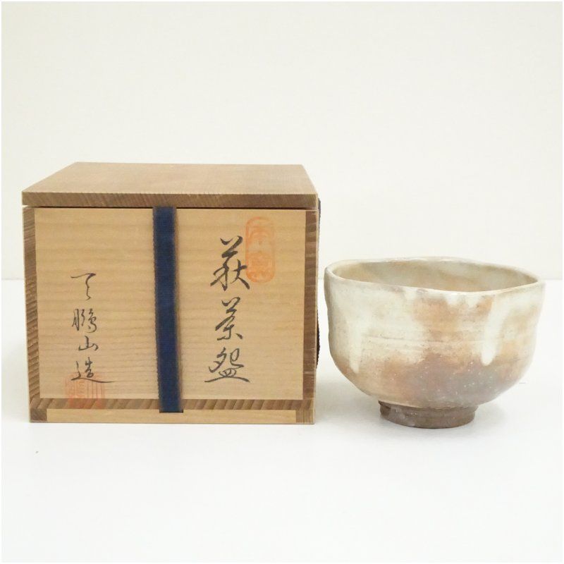 萩焼　天鵬山造　広瀬淡雅　茶碗（共箱） 茶道 抹茶 おしゃれ 抹茶茶碗 抹茶碗 和食器 レトロ 茶器 骨董 茶わん 茶会 茶の湯