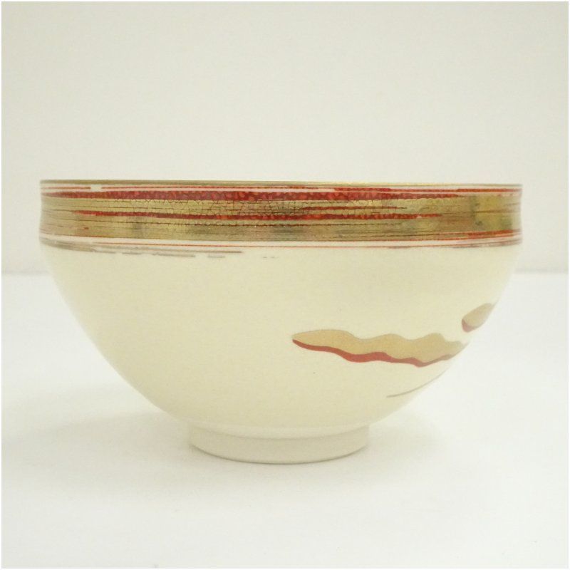 京焼 加藤昌山造 金彩色絵富士天目茶碗（紙箱） 茶道 抹茶 おしゃれ