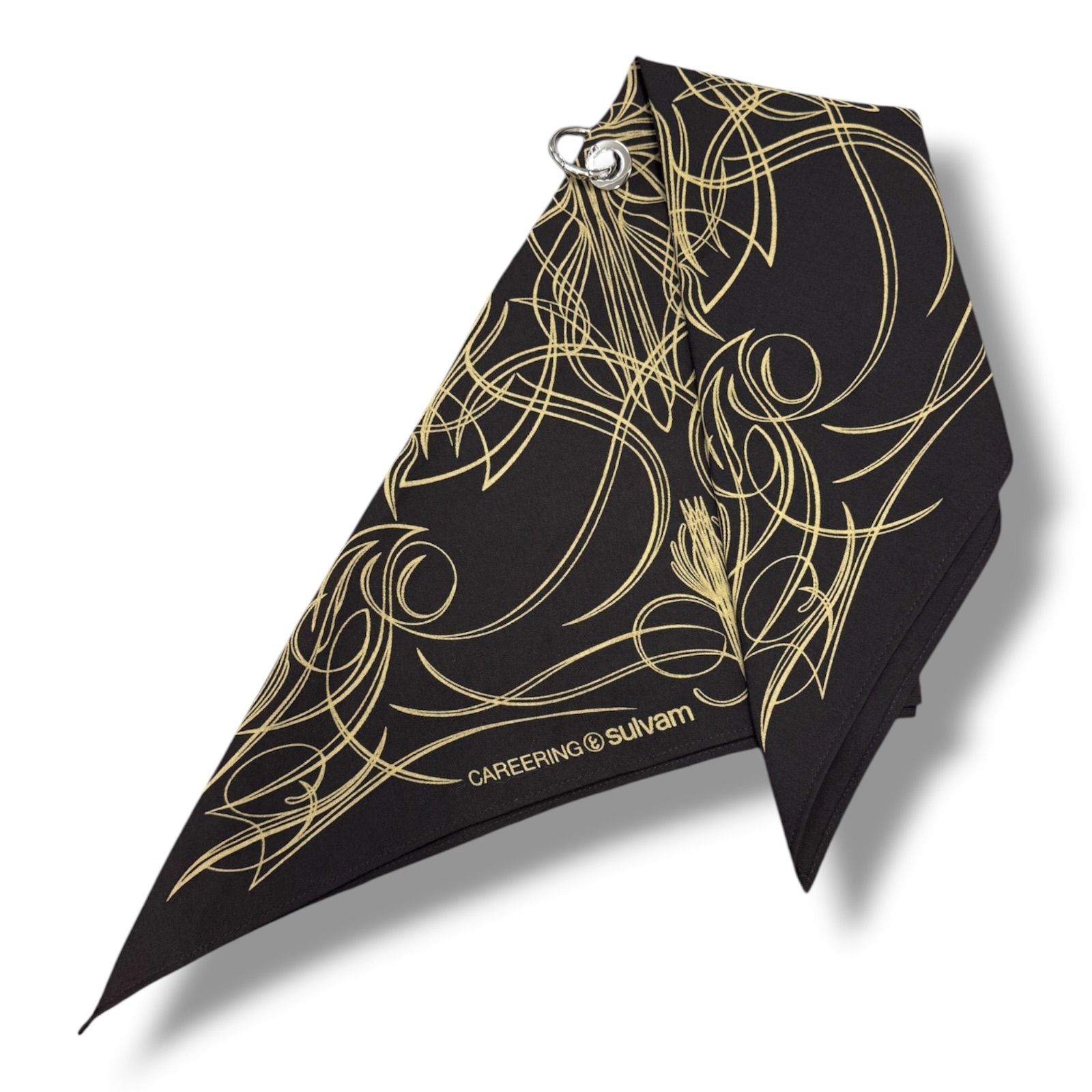 参考上代33,000円 sulvam × CAREERING 30th SP SCARF スカーフ コラボアイテム サルバム キャリアリング SLV-CRRG ブラック F 1890A2 5,694円