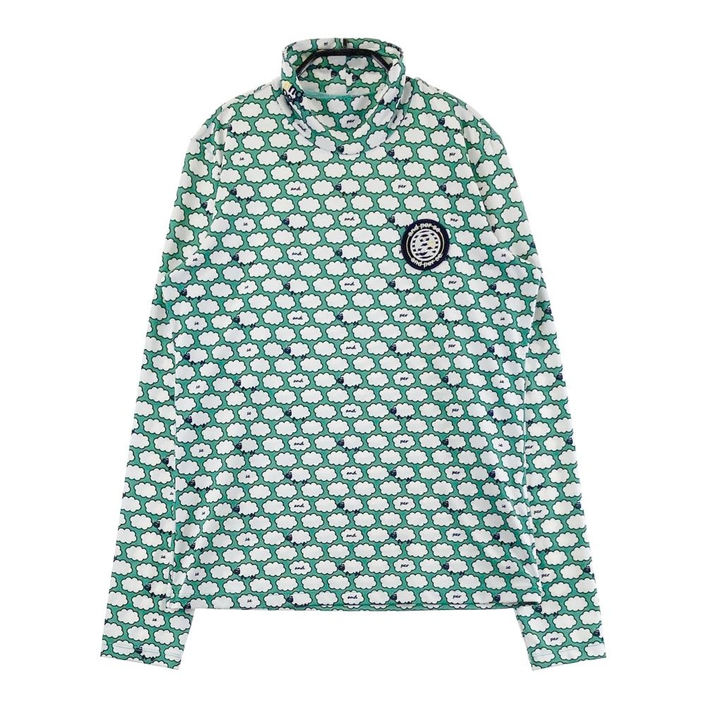 サイズ：L AND PER SE アンパスィ ハイネック長袖Tシャツ 総柄 グリーン系 [240101678166] ゴルフウェア レディース ストスト