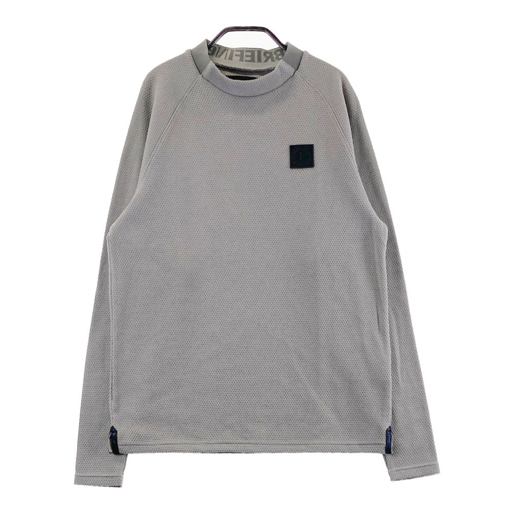 サイズ：S BRIEFING GOLF ブリーフィング 2024年モデル モックネック 長袖Tシャツ ワッペン グレー系 [240101685699] ゴルフウェア メンズ ストスト