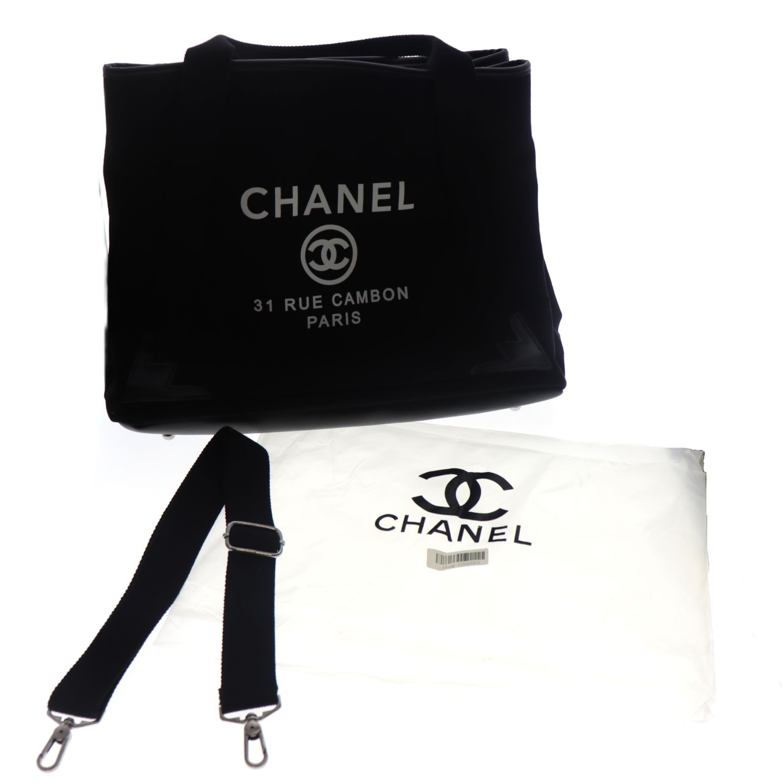 美品】CHANEL ノベルティ トートバッグ ブラック 大容量 ショルダー 