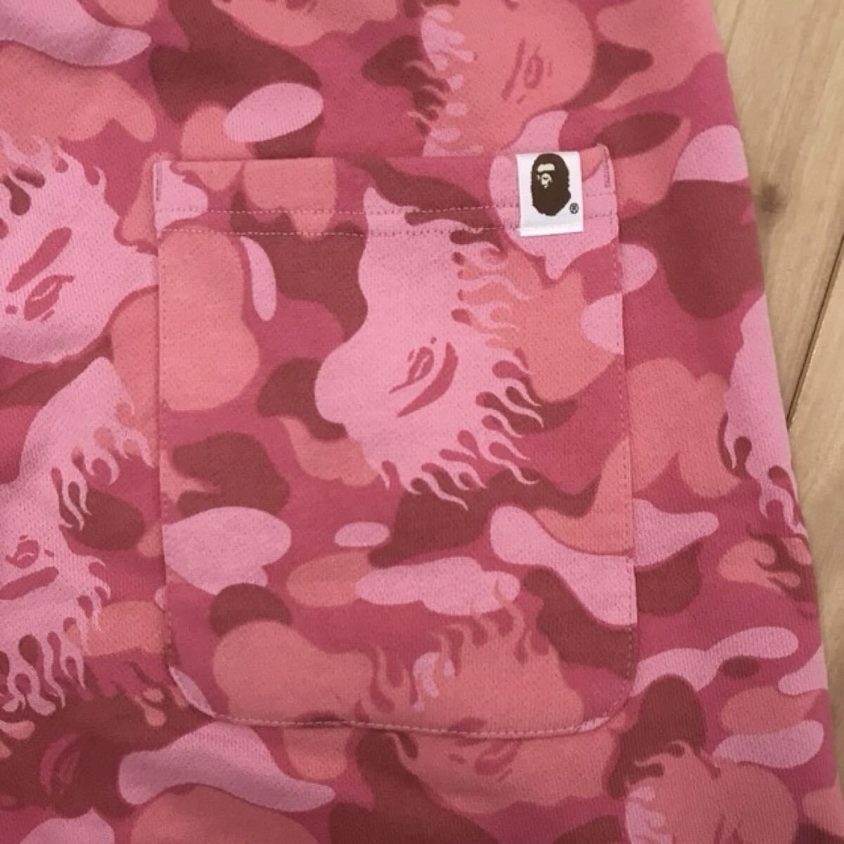 ☆新品☆ XL FIRE CAMO PINK スウェット ハーフパンツ a bathing ape 