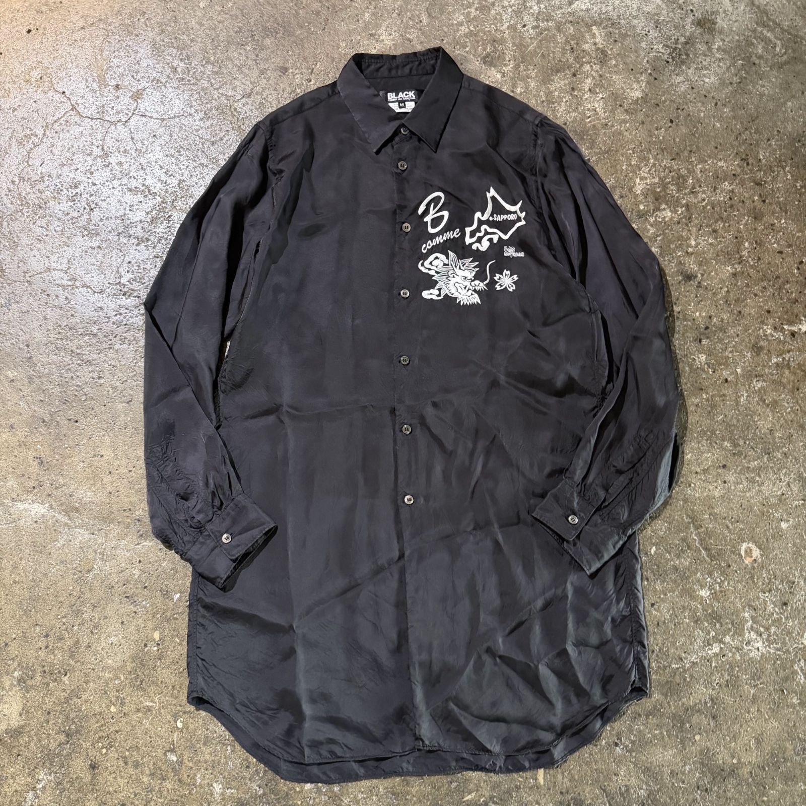 BLACK COMME des GARCONS 21ss スカ刺繍 洗い加工 キュプラ レーヨン