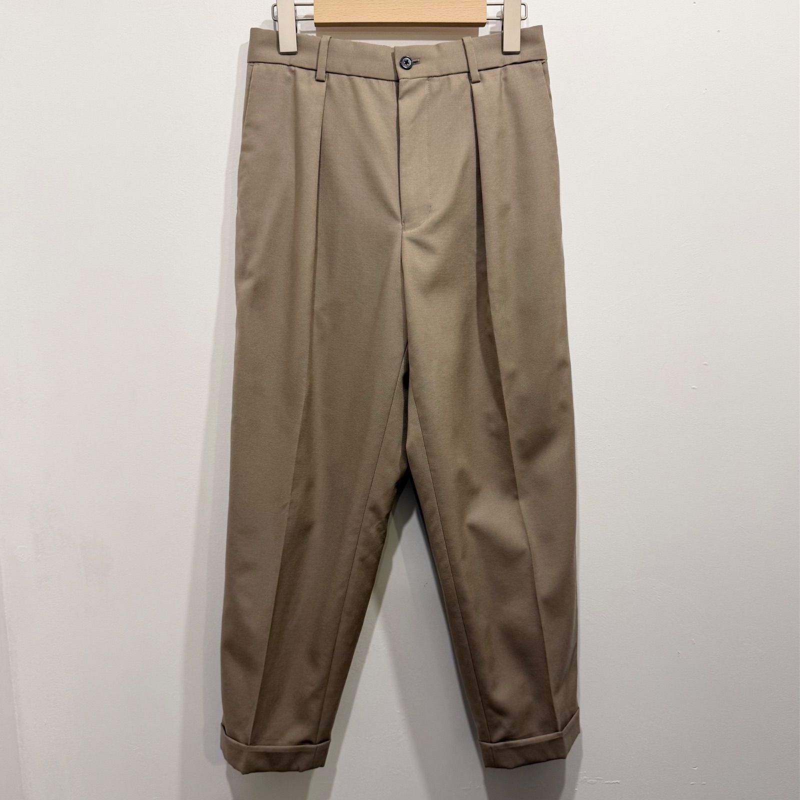 MARKAWARE マーカウェア STUDIOUS別注 ペグトップトラウザー スラックスパンツ 日本製 ベージュ 1【送料込み】