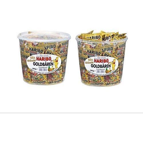 HARIBO ふっくらとした印象を目指しますボー グミ ミニゴールドベア ドラム 980g ２個セット ふっくらとした印象を目指しますボー グミ ２個セット